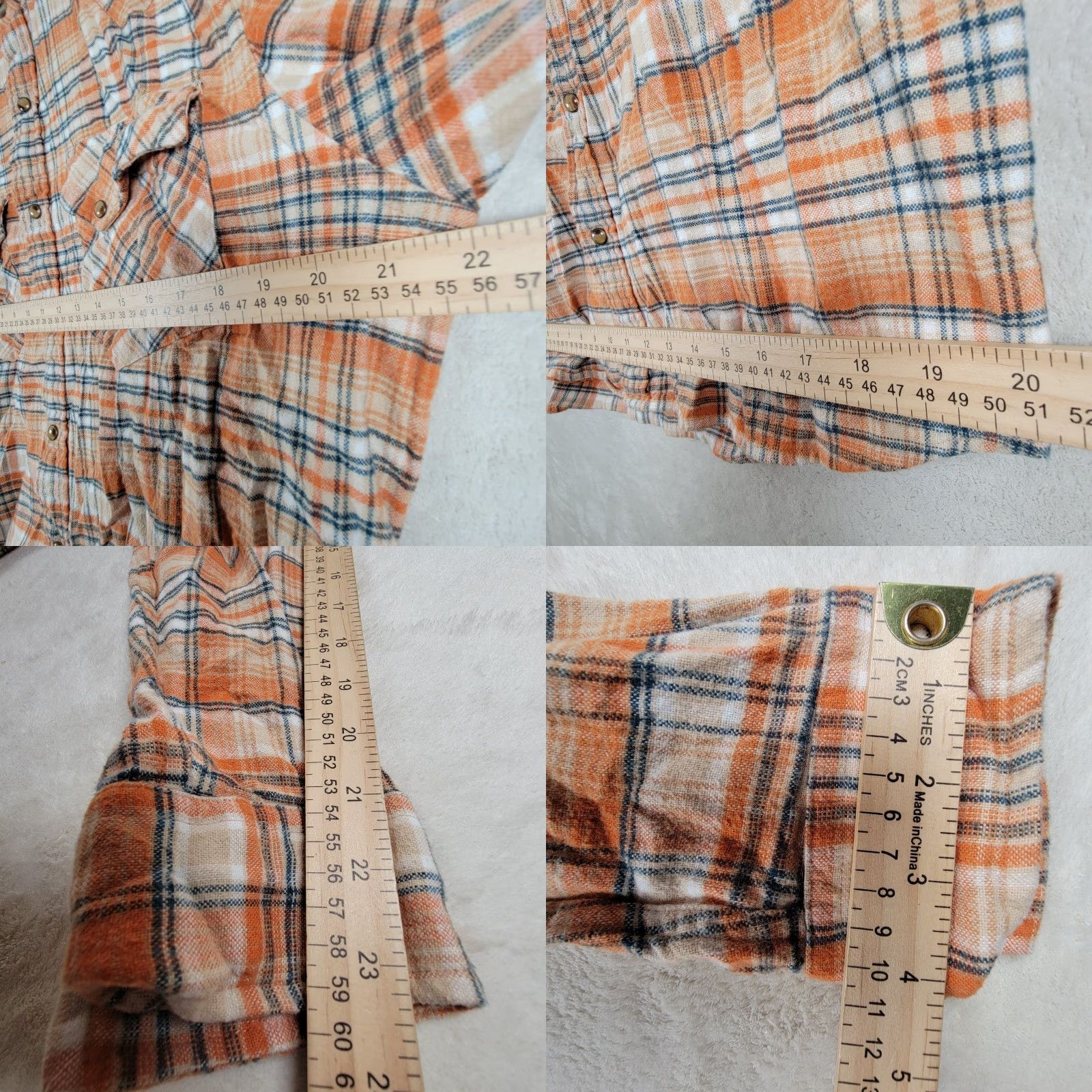 Pendleton VINTAGE Pendleton Orange Western Wear Men's Large Pearl Snap Wool Shirt Plaid Size US L / EU 52-54 / 3 - 8 Thumbnail
