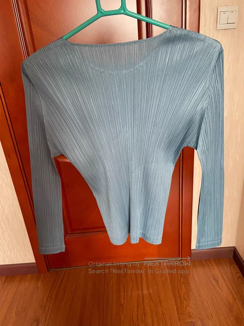 Issey Miyake Issey Miyake Gray-Blue Long Sleeve Size L / US 10 / IT 46 - 4 Thumbnail