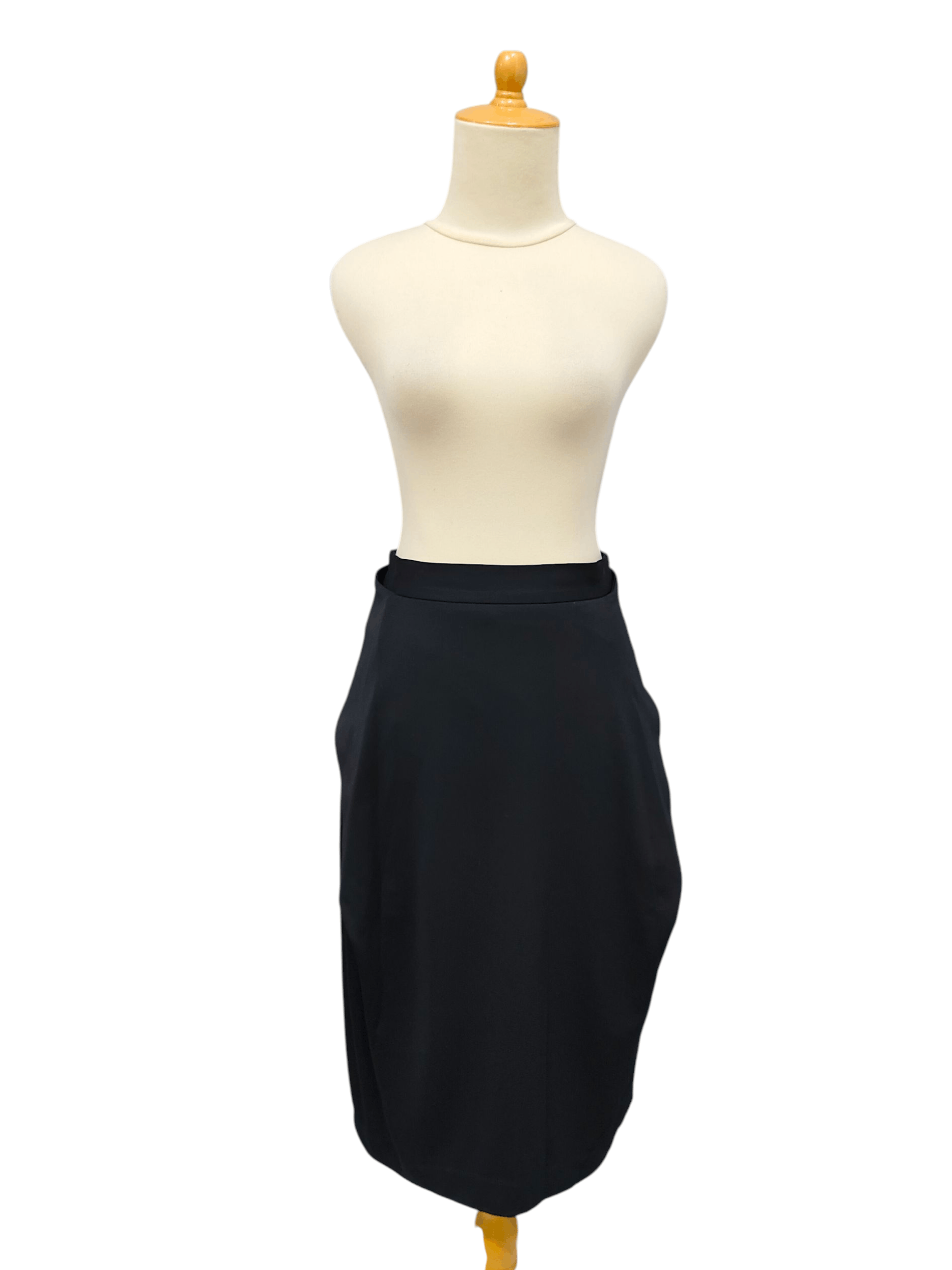 Hiroko Koshino 🇯🇵 Minimalist Draped Silhouette Rayon Skirt