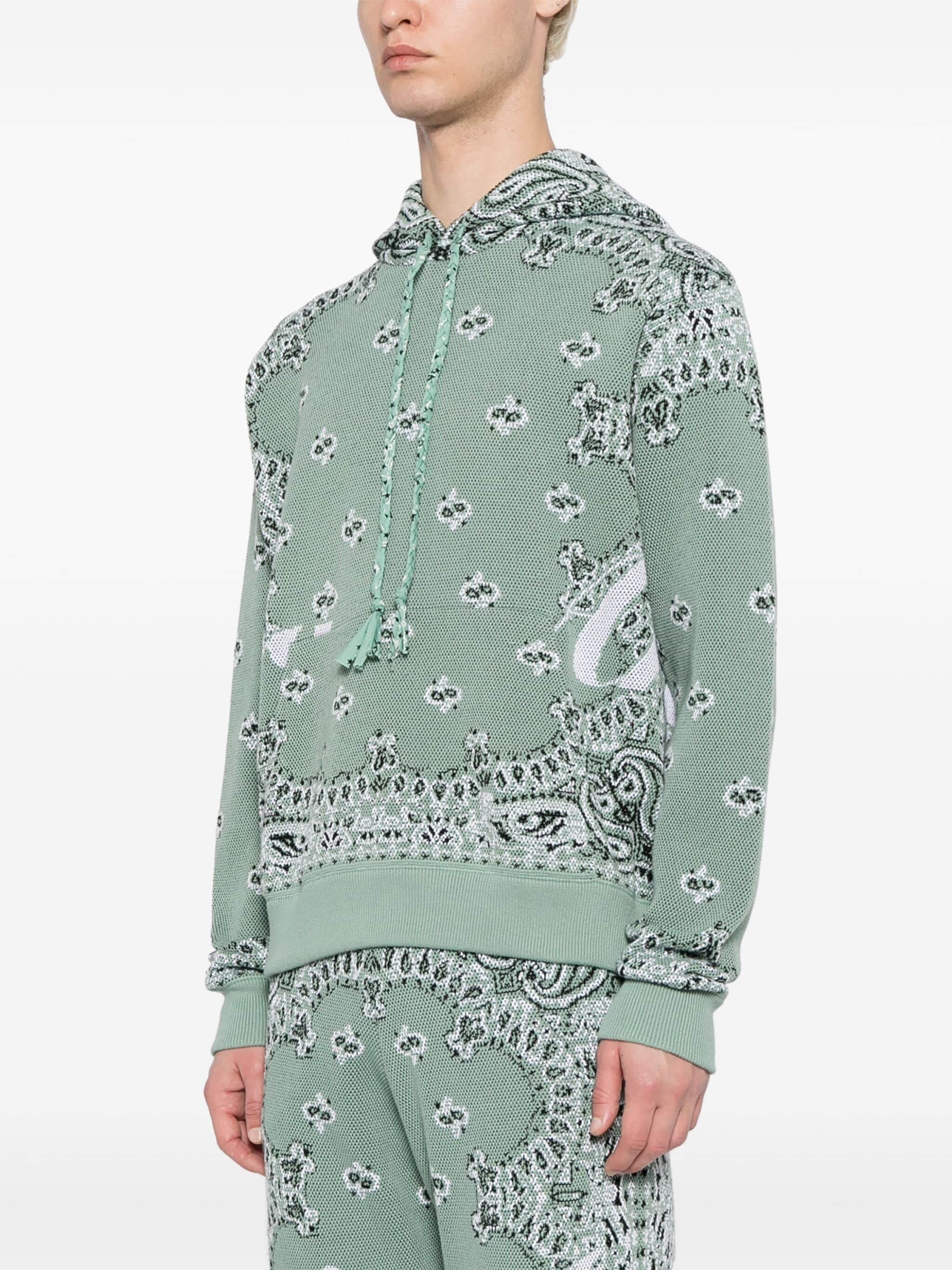 Amiri o1gr1nt1024 Bandana Knit Hoodie in Mint Size US S / EU 44-46 / 1 - 3 Thumbnail