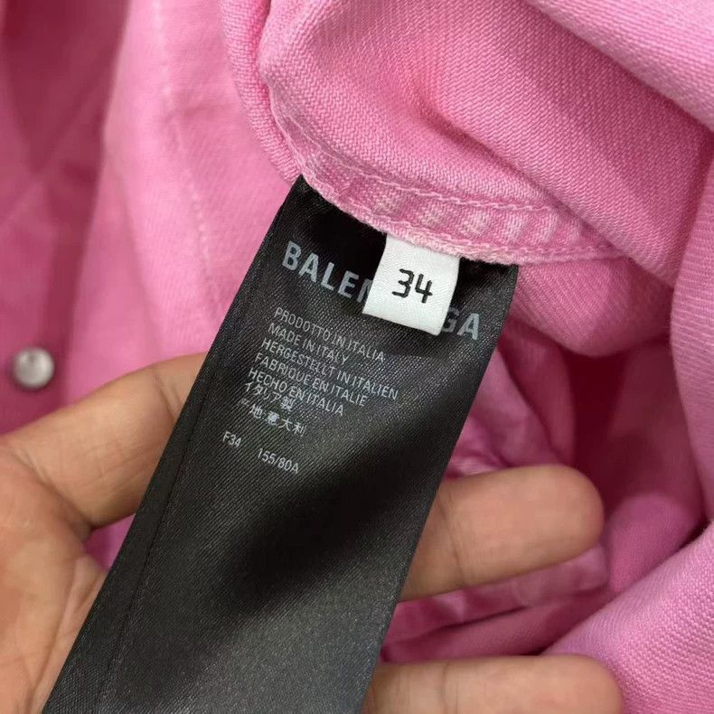 Balenciaga Balenciaga logo pink denim jacket-2506 Size US XS / EU 42 / 0 - 3 Thumbnail