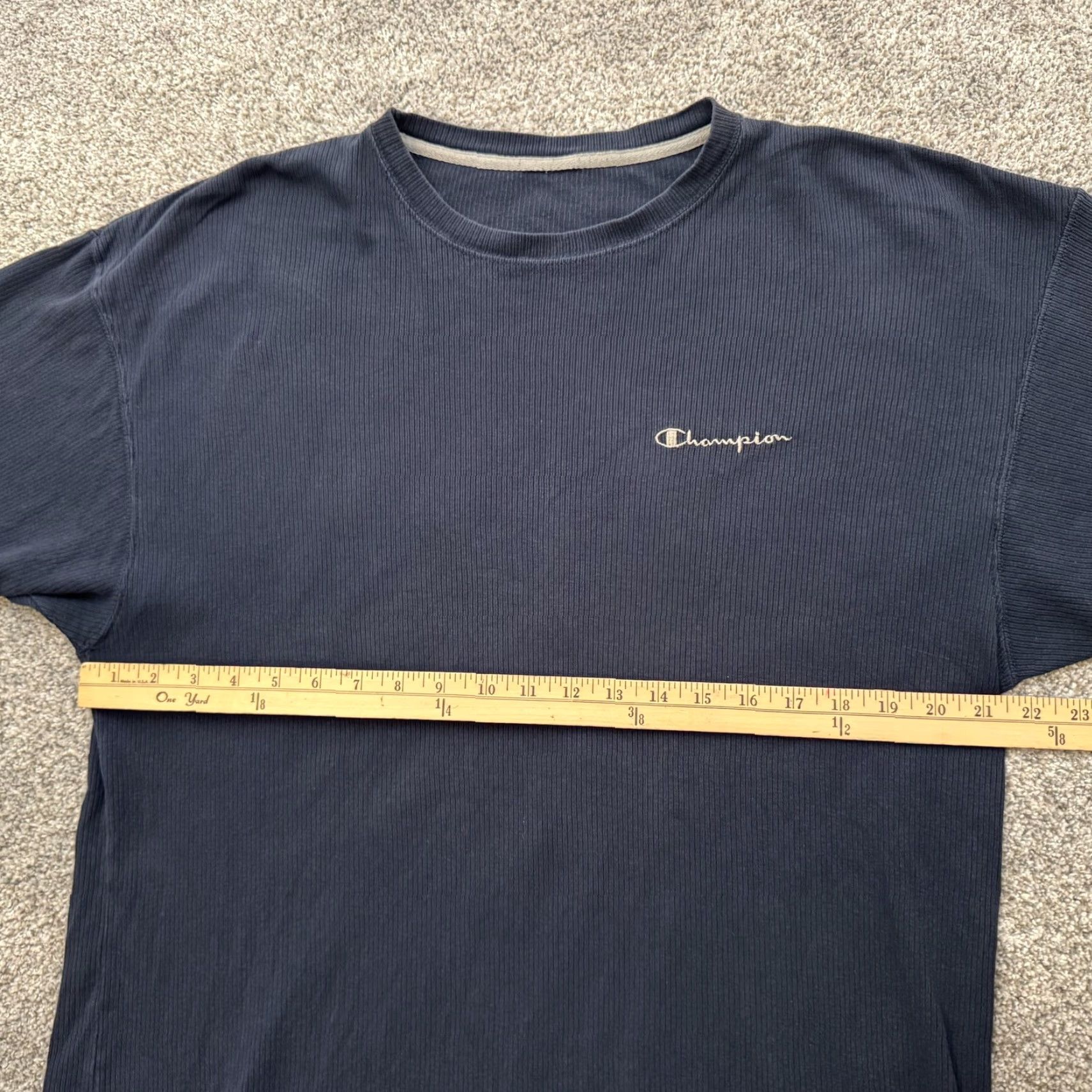 Champion Champion Shirt Mens Large Blue Ribbed Embroidered Crewneck Casual Tee Size US L / EU 52-54 / 3 - 5 Thumbnail