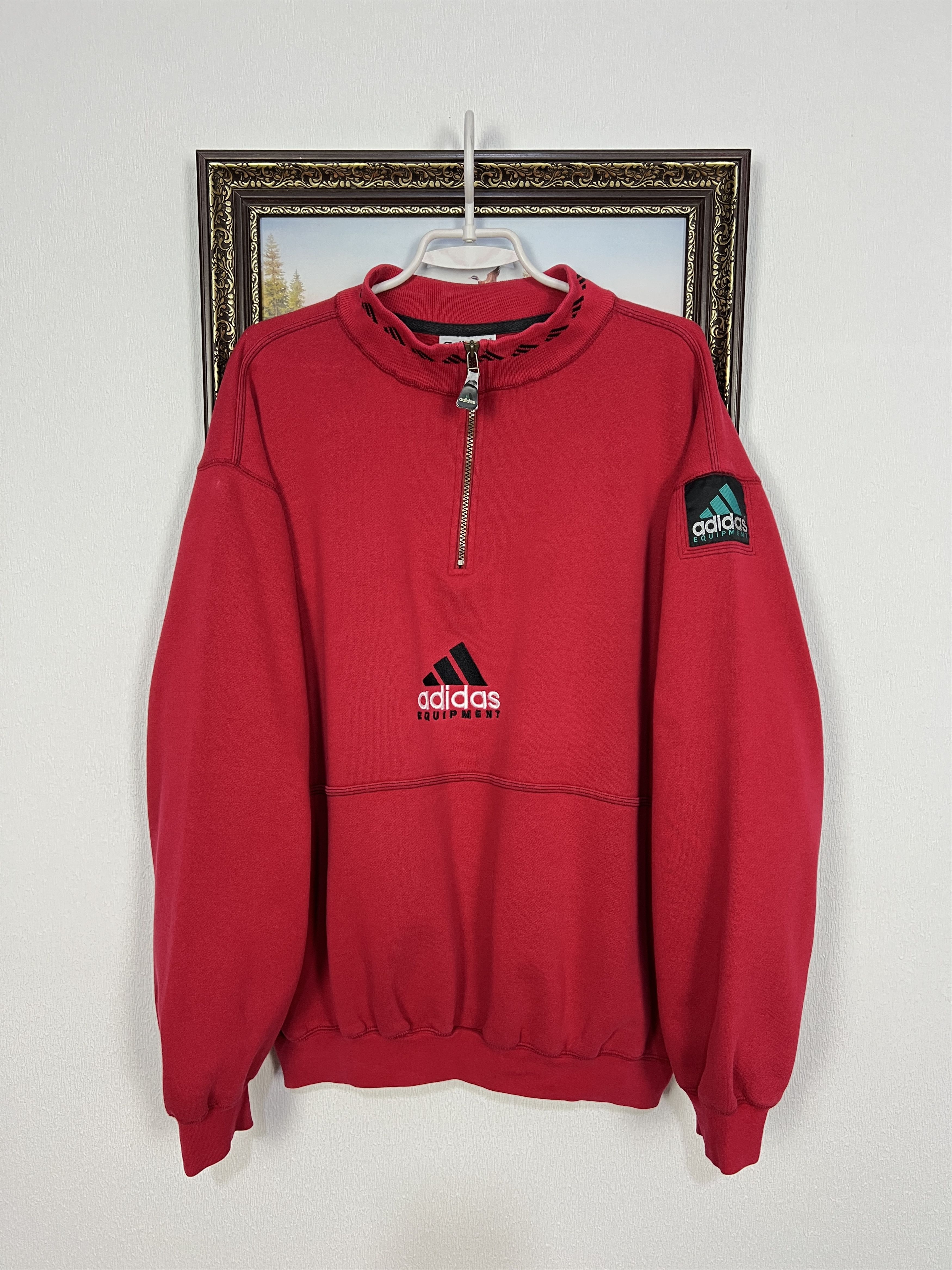 Adidas Vintage 90's Adidas Equipment Red Sweatshirt Mens Crewneck Size US XL / EU 56 / 4 - 1 Thumbnail