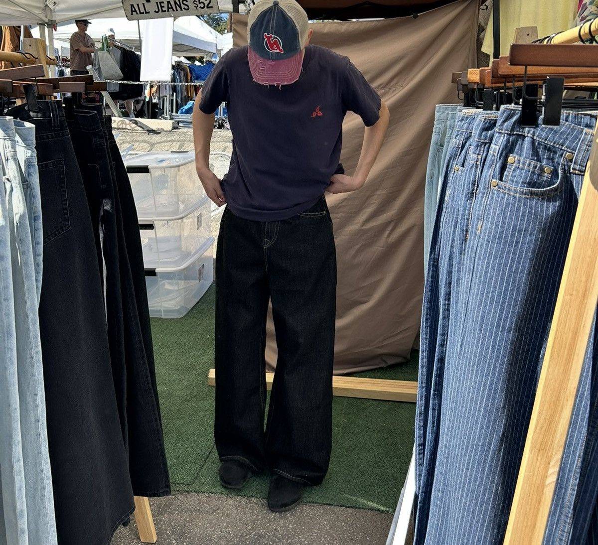 Other Selvage Black Men’s Baggy Straight Leg Jeans Size US 32 / EU 48 - 3 Thumbnail
