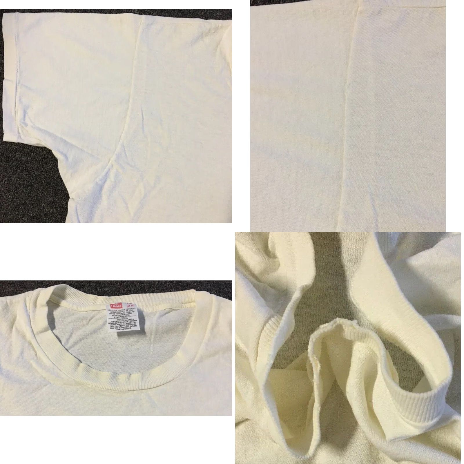 Hanes Vtg Hanes Shirt 90s Grunge Biker Punk Skate Surf Trucker Distressed S Mens White Casual T-Shirt Size S Size US S / EU 44-46 / 1 - 8 Thumbnail