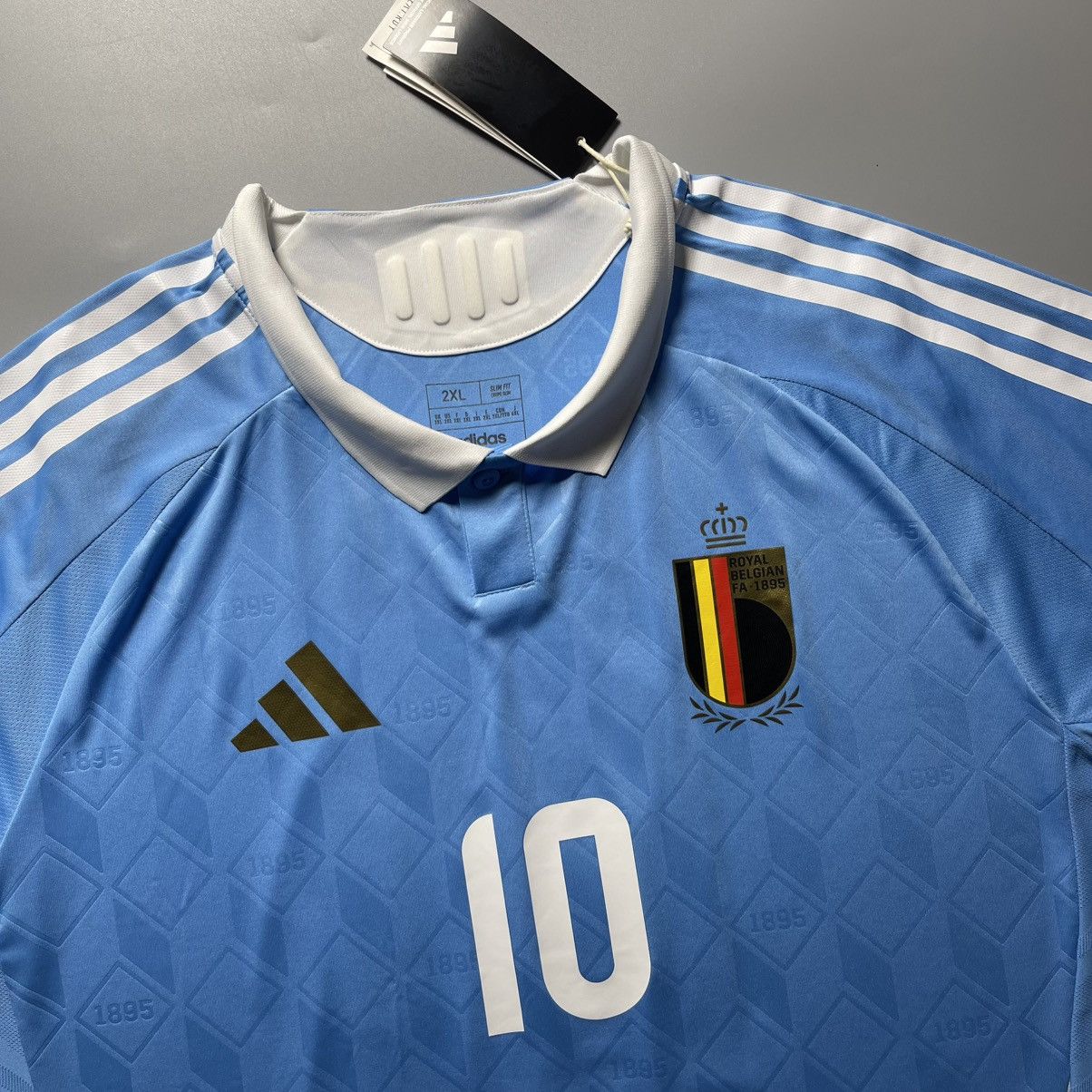Adidas × Vintage NWT BELGIUM ADIDAS 2024 EURO FOOTBALL AWAY JERSEY #10 TINTIN Size US XXL / EU 58 / 5 - 4 Thumbnail