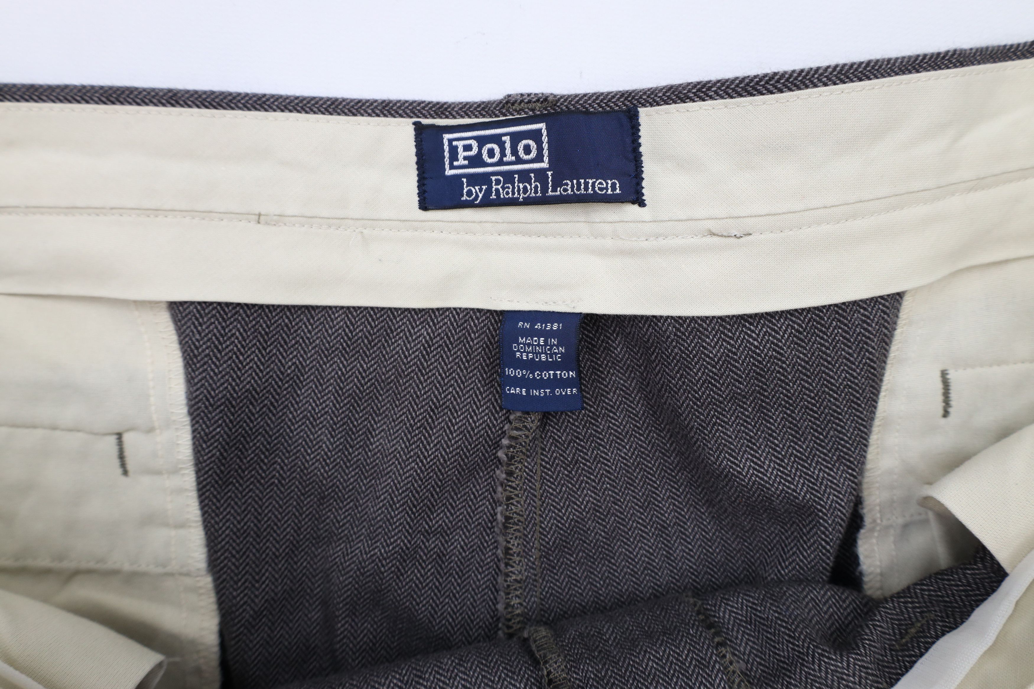 Ralph Lauren × Vintage Vintage 90s Ralph Lauren Wide Leg Herringbone Chino Pants Size US 42 / EU 58 - 7 Thumbnail