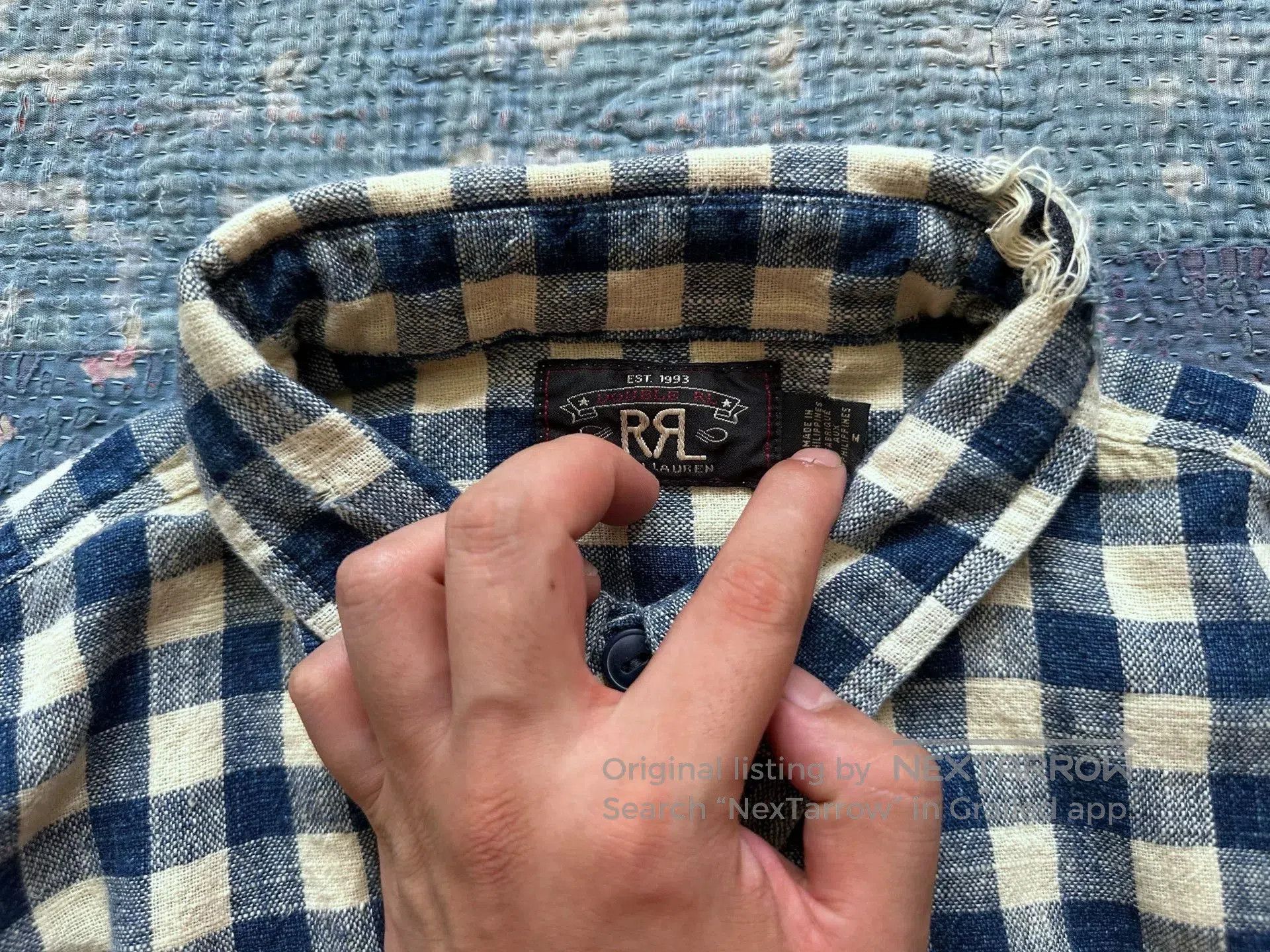 RRL Ralph Lauren RRL Distressed Vintage Check Work Shirt. Size US M / EU 48-50 / 2 - 6 Thumbnail