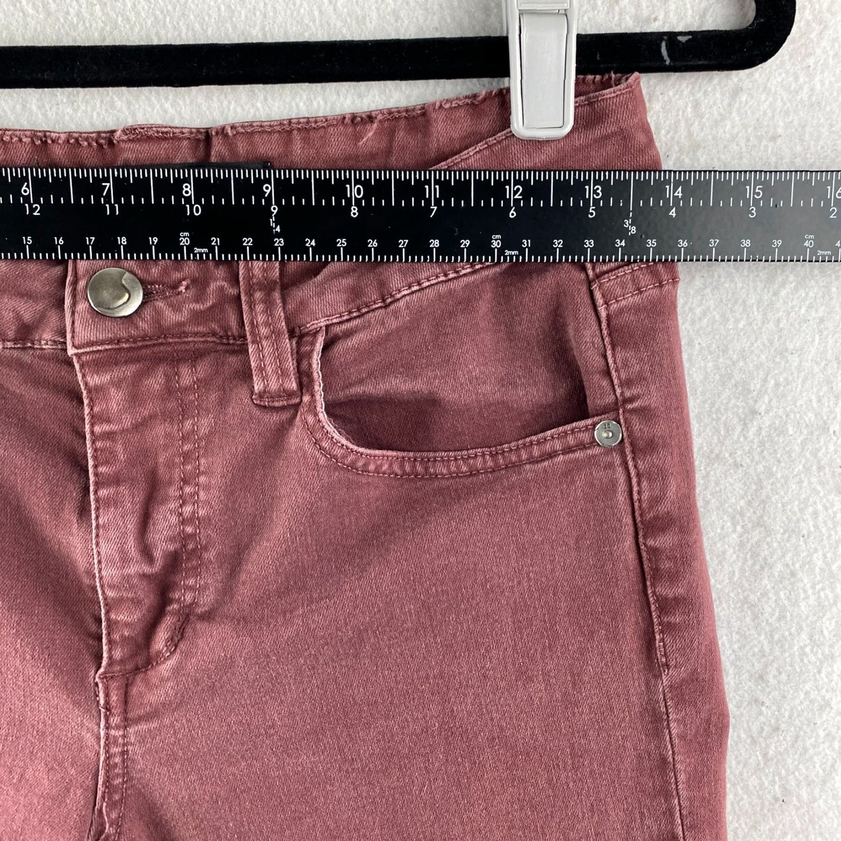 Vintage Joe's Jeans Maroon Skinny Visionaire Distress Mid-Rise 5-Pocket Jeans Womens 29 Size 29" - 5 Thumbnail