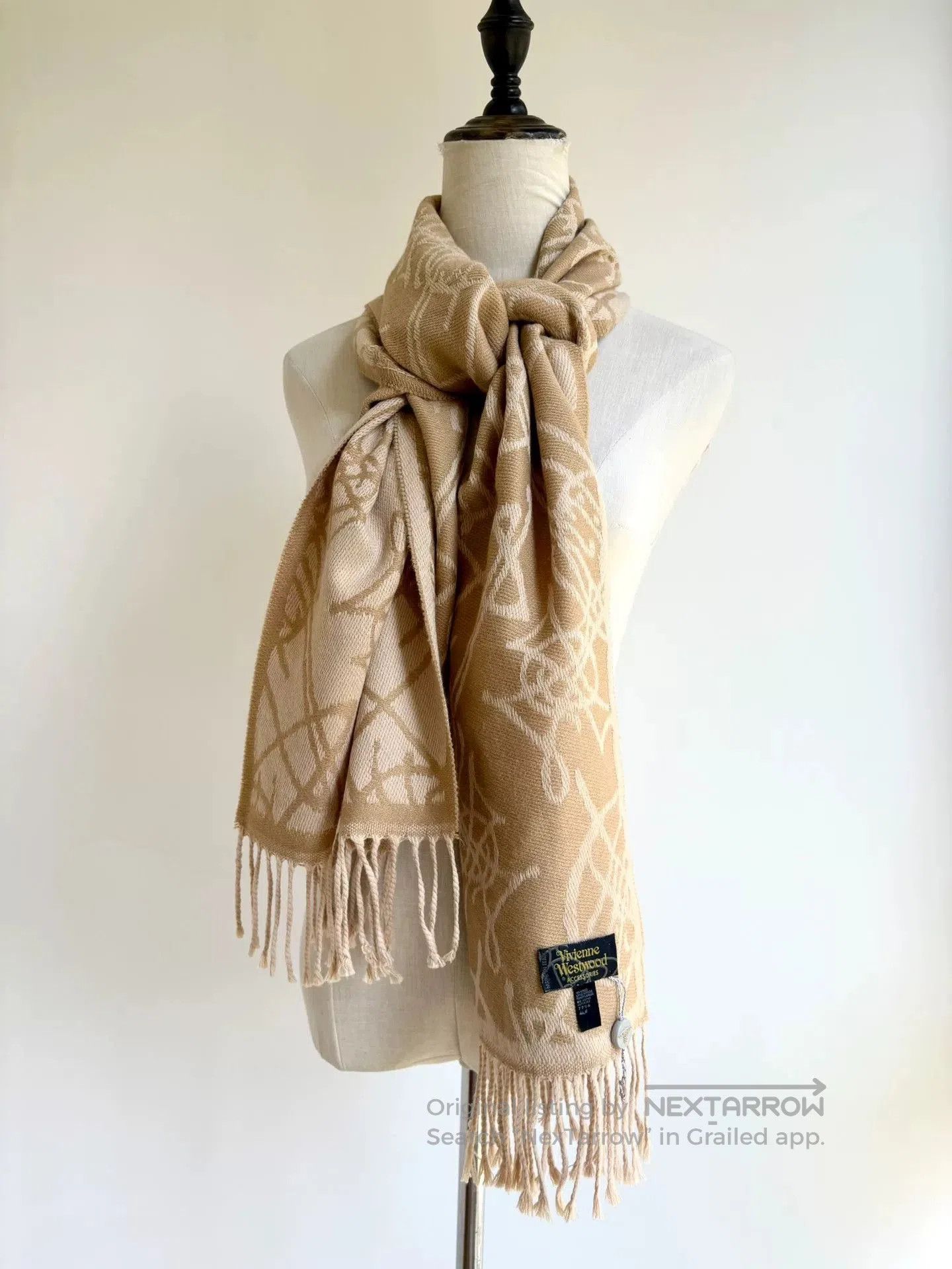 Vivienne Westwood Vivienne Westwood Vintage Beige Saturn Scarf. Size ONE SIZE - 5 Thumbnail