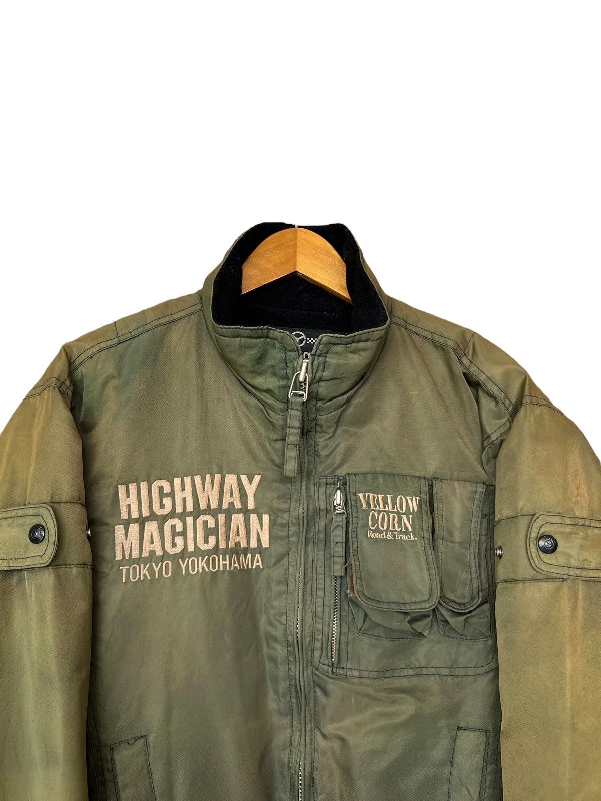YELLOW CORN Vintage Yellow Corn Highway Magician Sunfaded Green Jacket Size US L / EU 52-54 / 3 - 7 Thumbnail