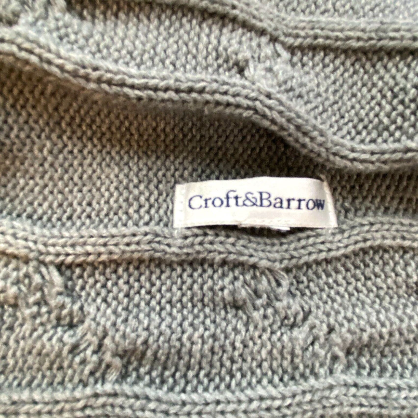 Croft & Barrow Croft & Barrow Womens Medium Gray Short Sleeve Cable Knit Cardigan Sweater Size M / US 6-8 / IT 42-44 - 3 Thumbnail