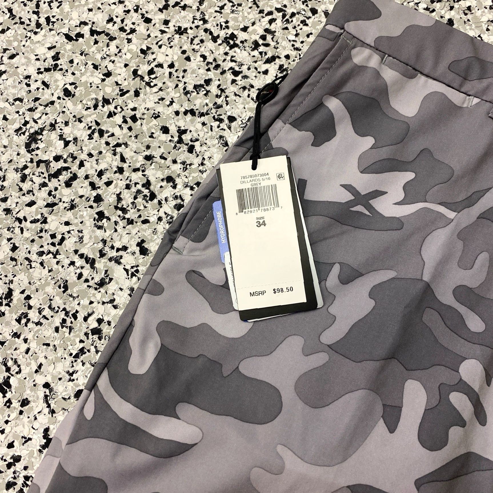 RLX Ralph Lauren NWT RLX Ralph Lauren Mens Golf Shorts Grey Camo Stretch Performance 9” Inseam 34 NWT Size US 34 / EU 50 - 2 Thumbnail