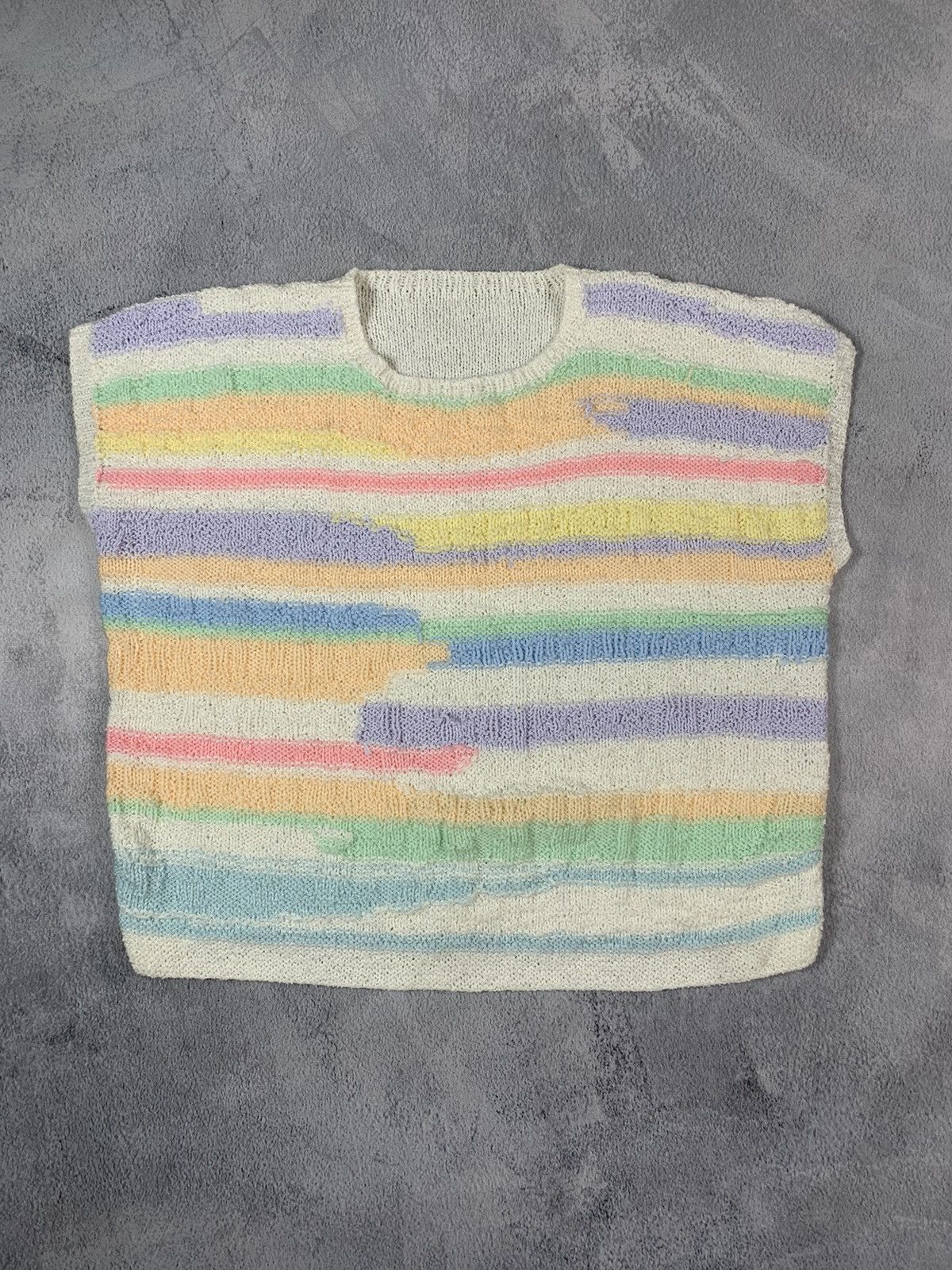Vintage Vintage 90s Coloured knit vest streetwear size XL Size XL / US 12-14 / IT 48-50 - 1 Thumbnail
