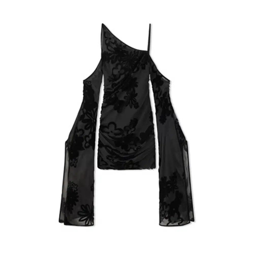 Tom Ford o1loc1c1224 AB3170 Floral Velvet Dress in Black Size S / US 4 / IT 40 - 1 Thumbnail