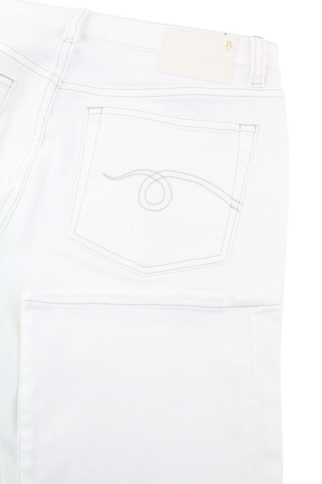 R13 KICK FIT 29 Bale White Slim Flared Ankle Cropped 85817 Size 29" - 6 Thumbnail