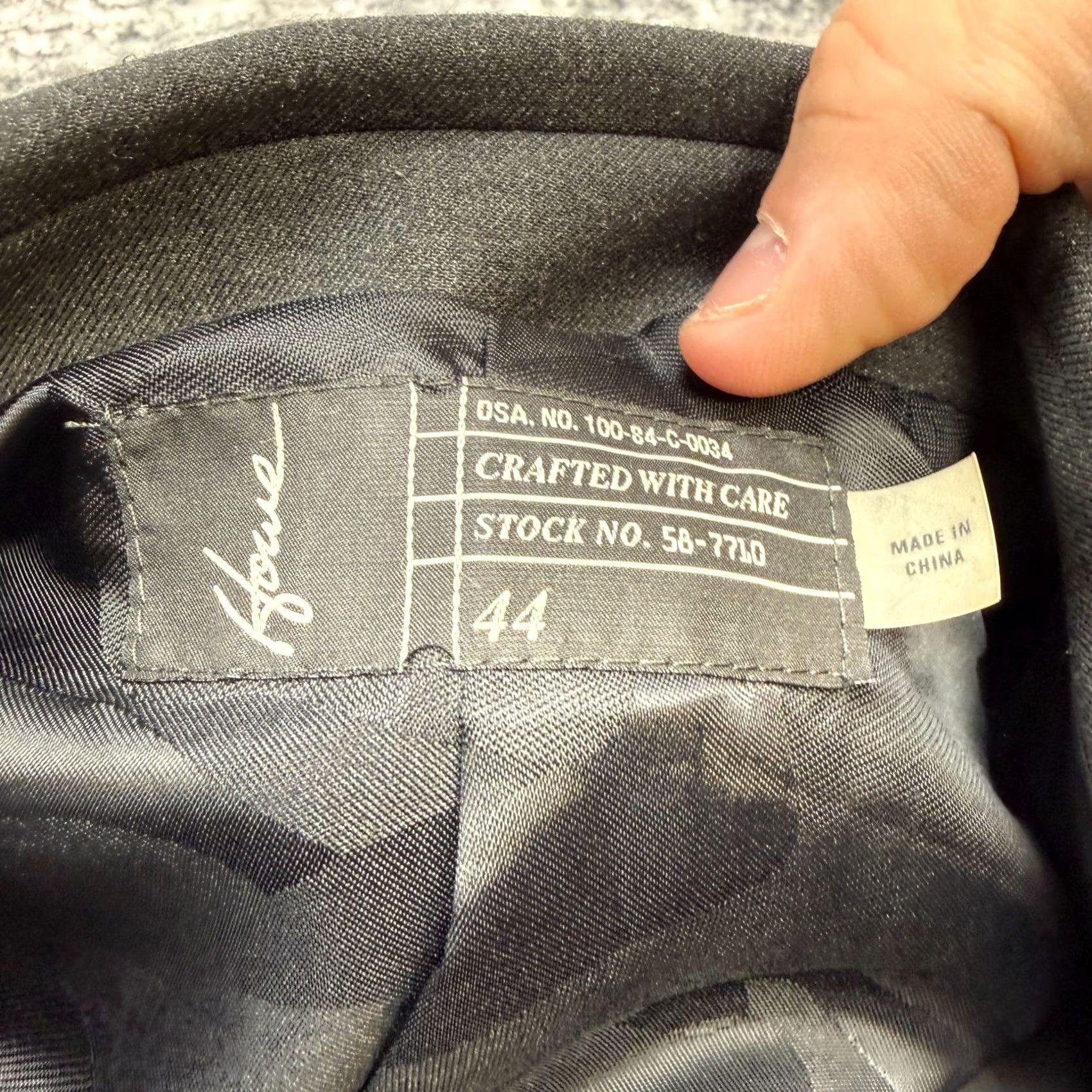 Vintage House of Howe Blazer Jacket 44 Gray Stretch Camo Lined Gentleman Smart Punk Mens Size 44R - 5 Thumbnail