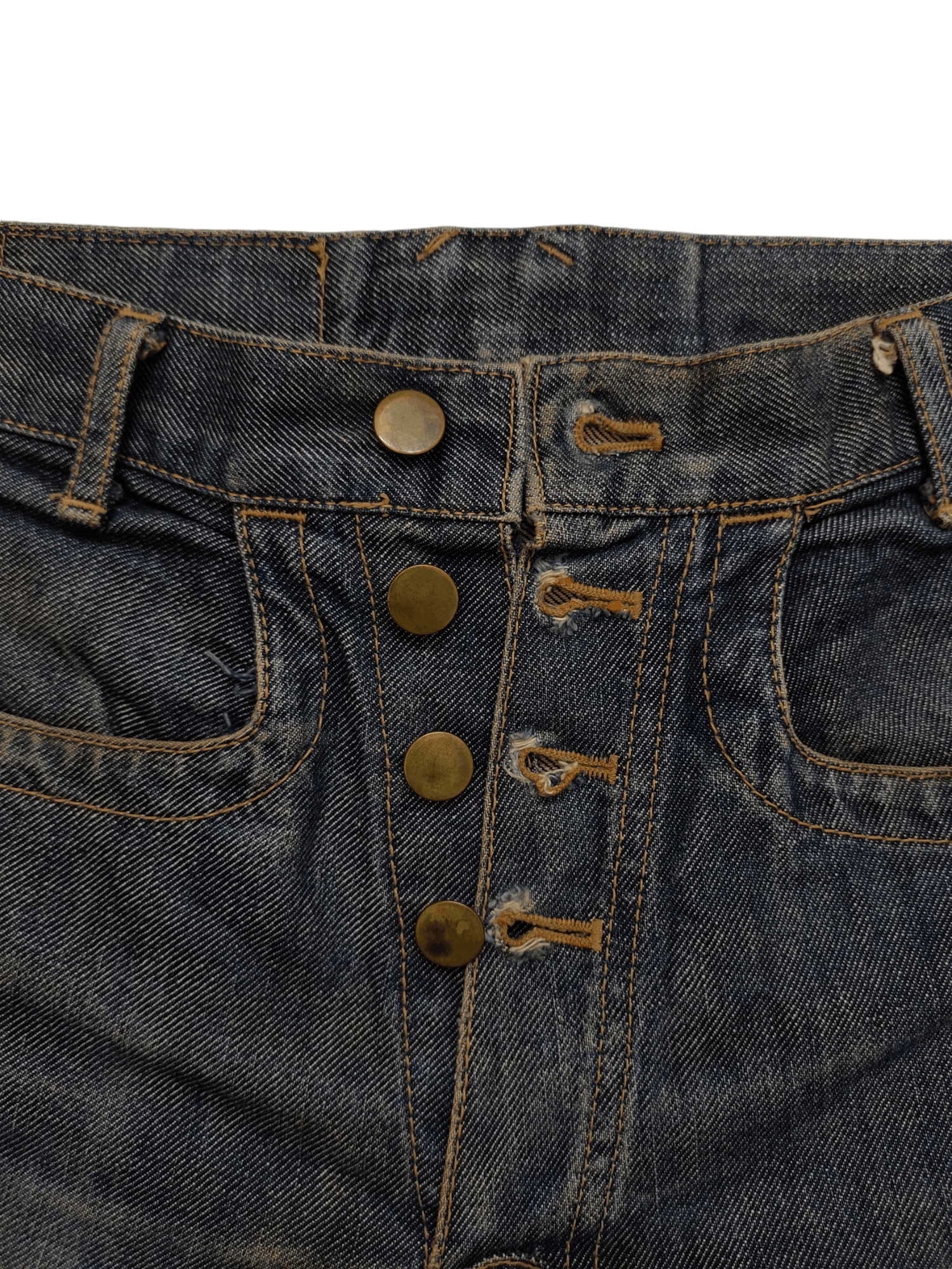 Beauty Beast Beauty Beast Buckle Back Distress Faded Denim Jeans Size US 30 / EU 46 - 13 Thumbnail