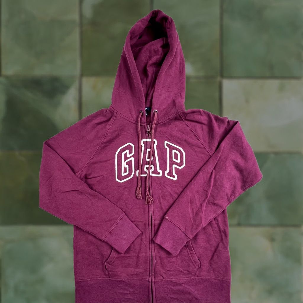Gap VINTAGE Gap Hoodie Sweatshirt Womens Medium Purple Full Zip Fleece GAP Logo Warm Size M / US 6-8 / IT 42-44 - 1 Thumbnail
