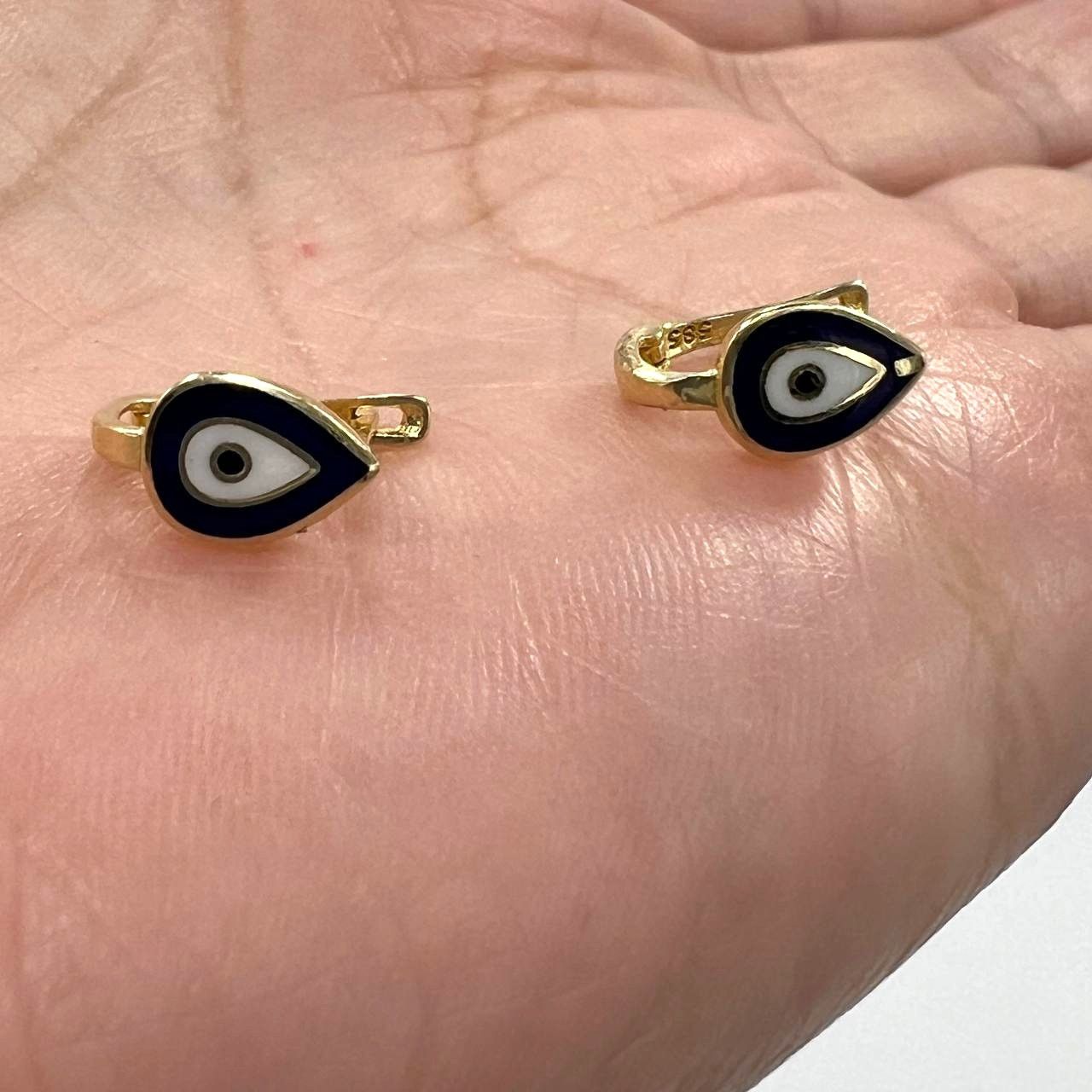 Other 14K Yellow Gold Eye-Shaped Earrings, Elegant and Stylish Size ONE SIZE - 6 Thumbnail