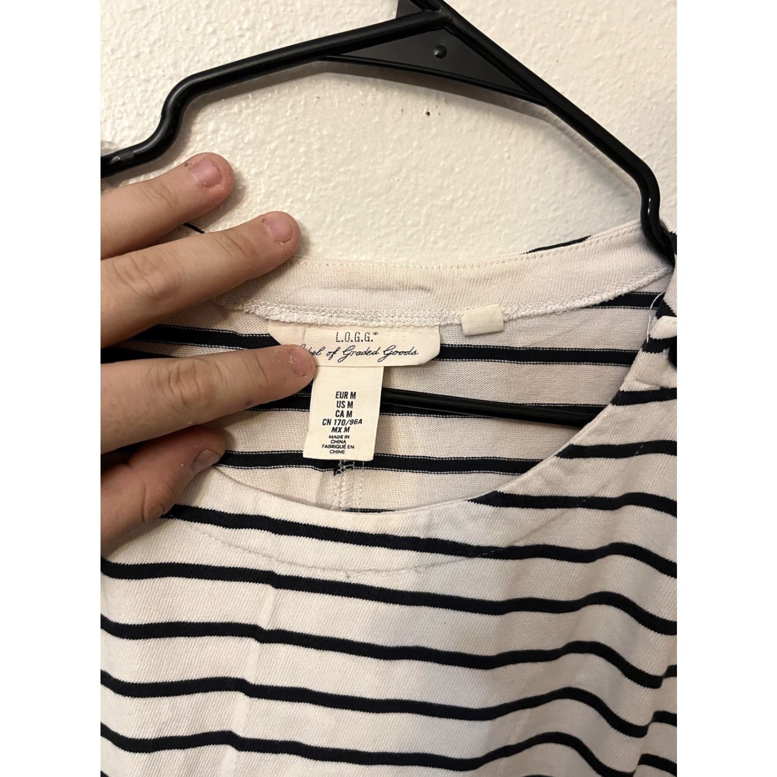 H&M H&M Top Shirt 3/4 Sleeve Blue White Striped Boat Neck Womens MEDIUM Size M / US 6-8 / IT 42-44 - 2 Thumbnail