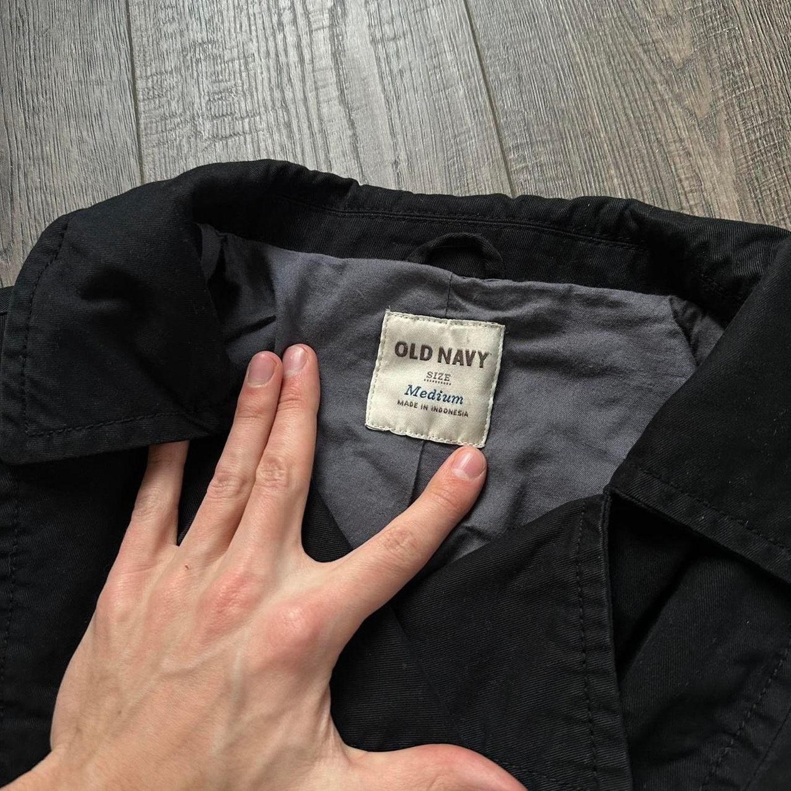 Old Navy × Vintage Vintage Y2K 00s Old Navy Black Faded Button Trench Peacoat Size M / US 6-8 / IT 42-44 - 6 Thumbnail