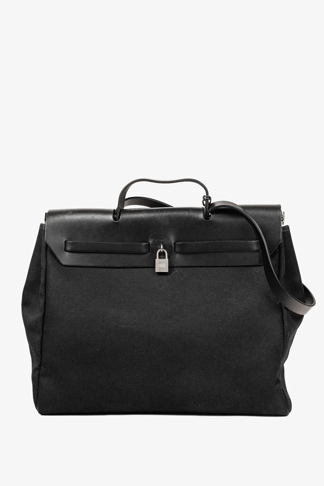 Hermes Hermes Vintage Herbag 39 Canvas Leather-Trim Top Handle Bag Size ONE SIZE - 5 Thumbnail