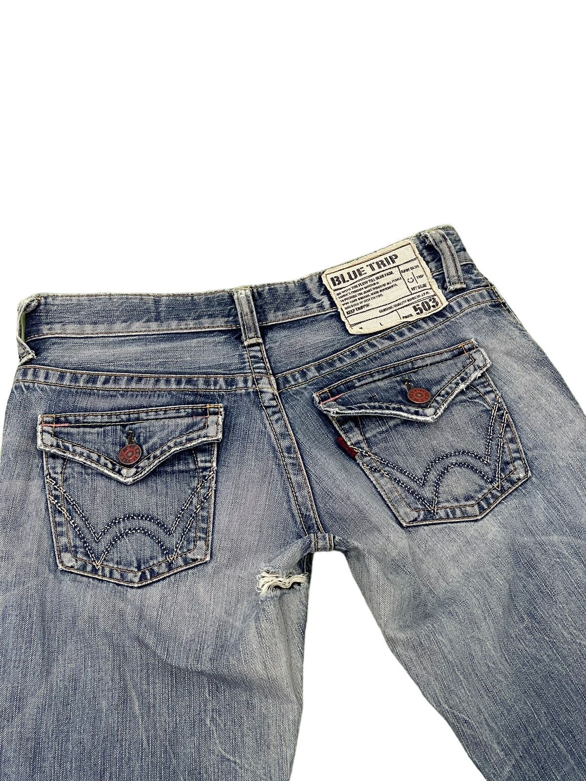Edwin Flare Jeans Edwin Japan Distress Low Rise Boot Cut 7🟦3 Size US 30 / EU 46 - 17 Thumbnail