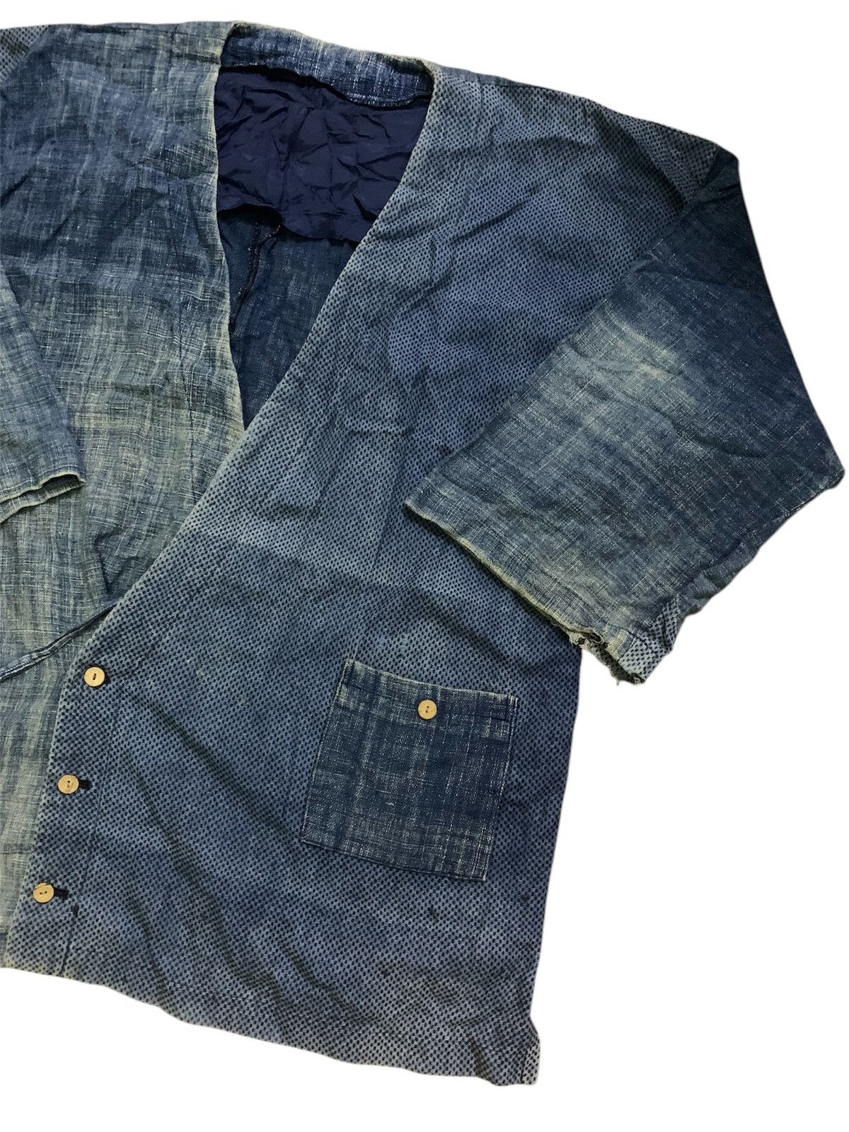Indigo 💥Vintage Japanese Indigo Patchwork Kimono Size US XL / EU 56 / 4 - 2 Thumbnail