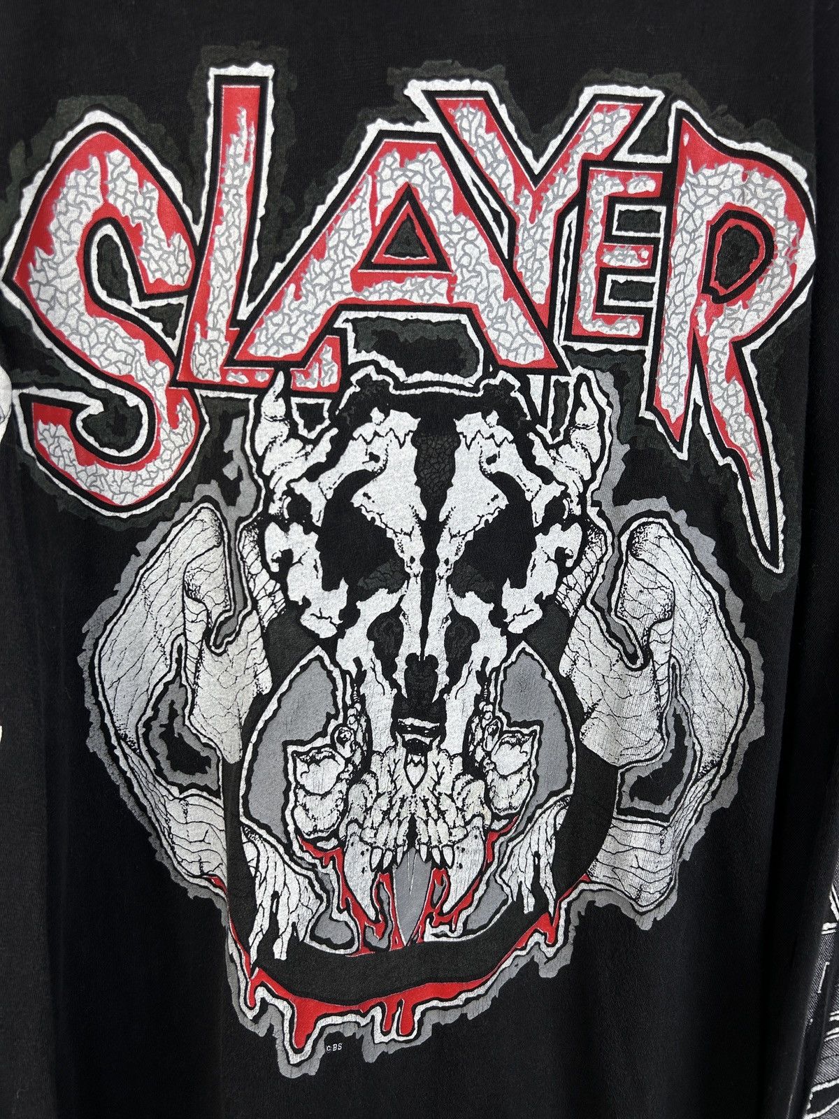 Band Tees 90s Vintage Slayer Goat Art Crazy Design Rare Long Sleeve Size US XL / EU 56 / 4 - 2 Thumbnail