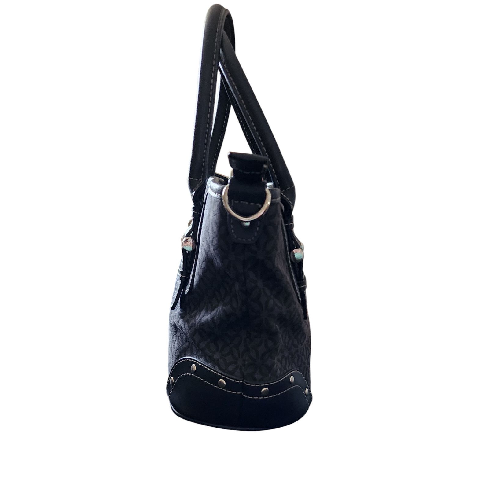 Relic Relic by Fossil Black leather & fabric studded shoulder Bag Size ONE SIZE - 7 Thumbnail