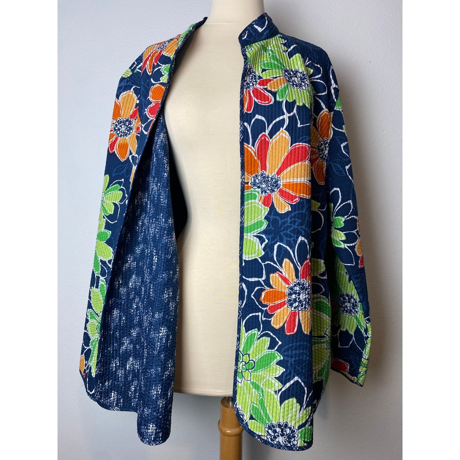 Nordstrom Alfred Dunner Sz 22 Reversible Lightweight Open Front Jacket Size 3XL / US 20-22 - 2 Thumbnail