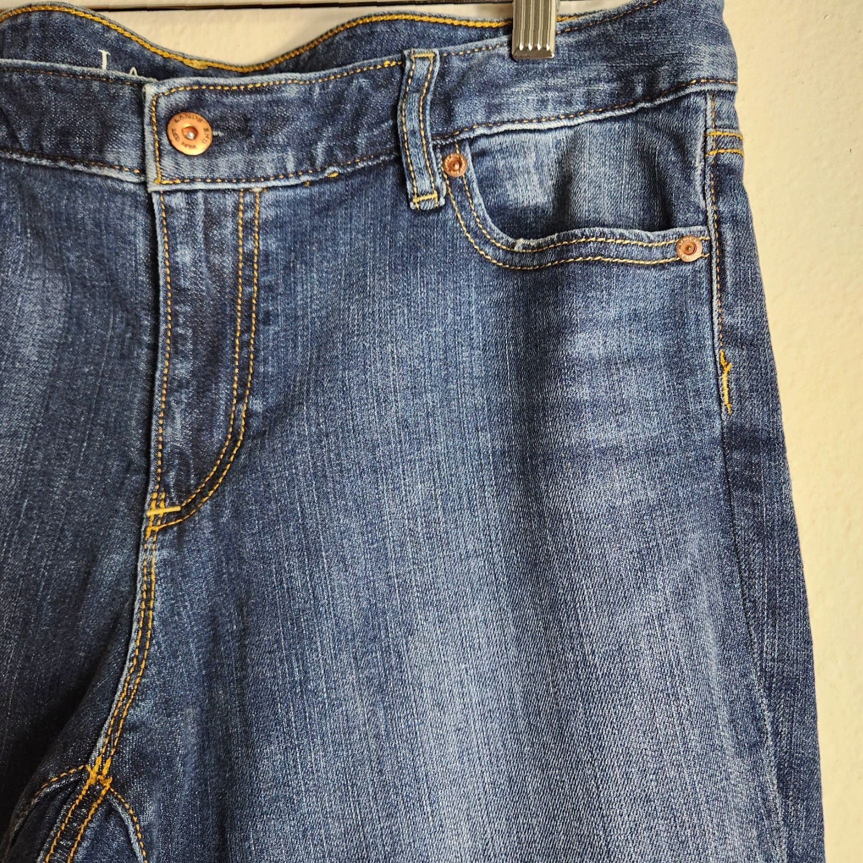 Lands' End VINTAGE Lands End Womens Midrise Slim Ankle Crop Jeans-Size 14 Blue 27 Inseam Womens Size 36" / US 14 / IT 50 - 2 Thumbnail