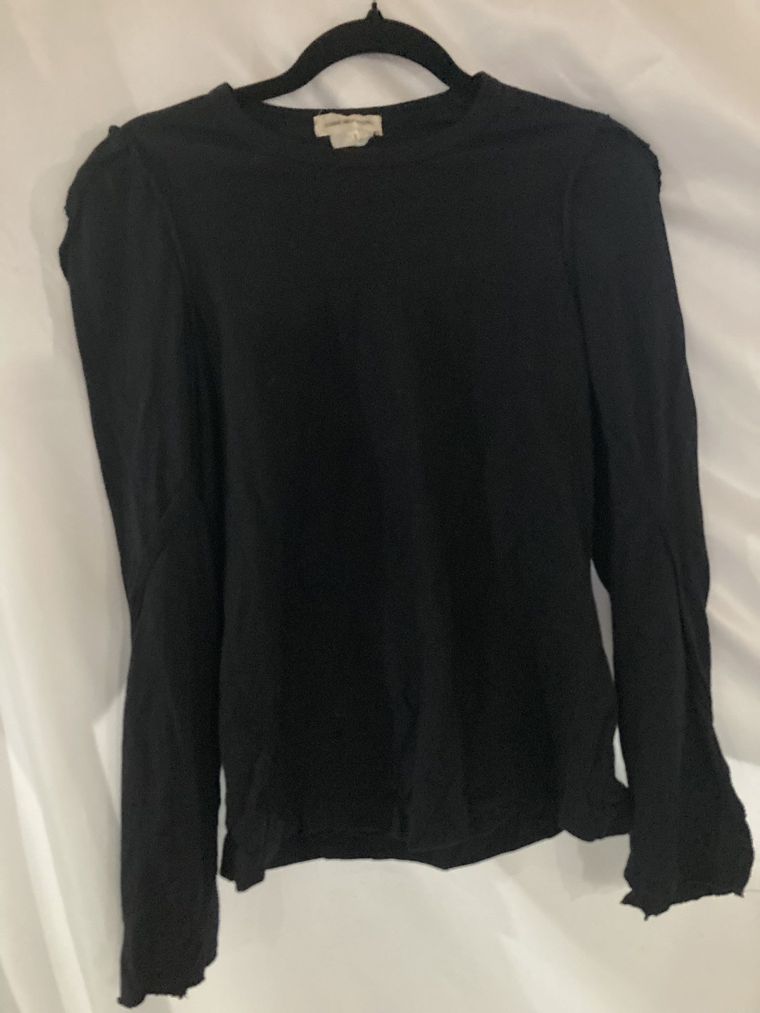 Comme des Garcons Comme des Garçons AD2003 Black Raw Edge Long Sleeve Top Size S / US 4 / IT 40 - 1 Thumbnail