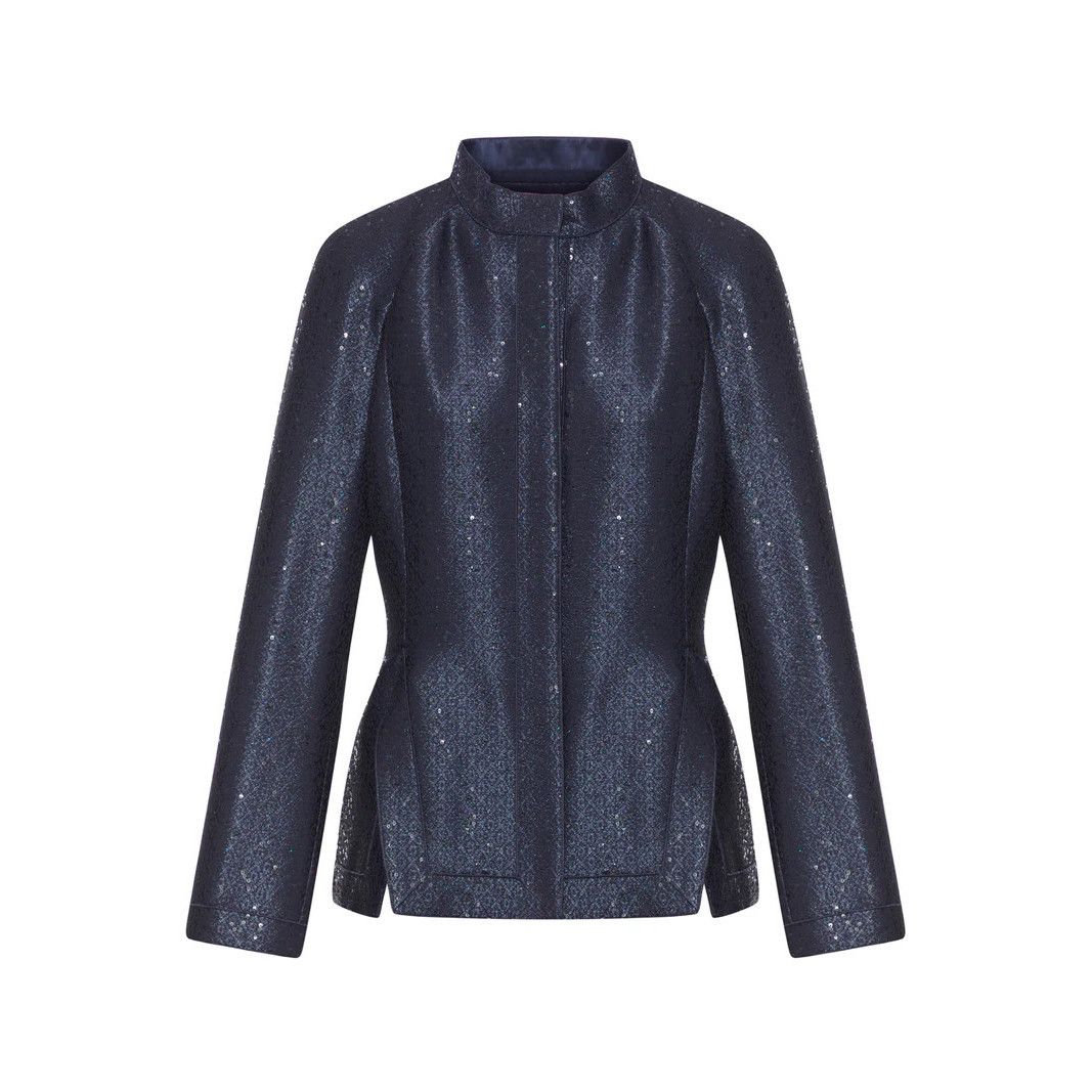 Giorgio Armani GIORGIO ARMANI Navy Sequins Blazer Jacket New & Authentic (W Size M / US 6-8 / IT 42-44 - 1 Thumbnail