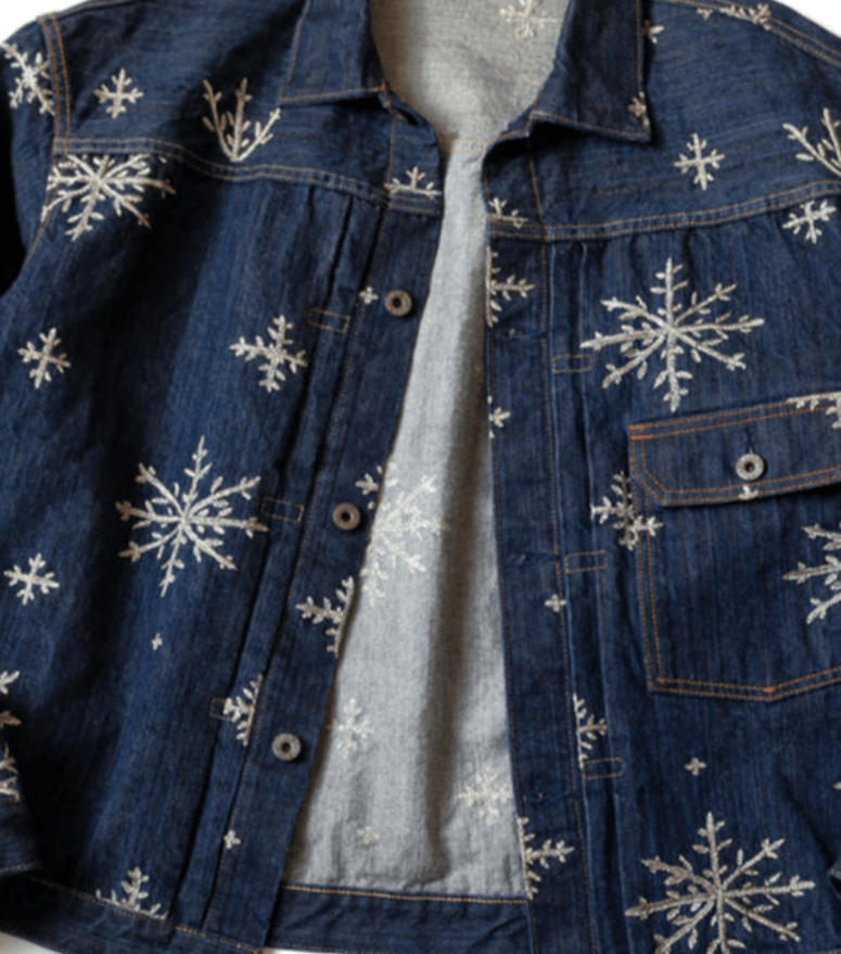 Kapital 14oz Denim Snow Embroidery 1ST JKT Size US XXL / EU 58 / 5 - 5 Thumbnail