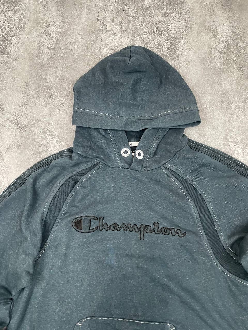Champion Champion Vintage Men Cotton Hoodie Pullover Dark Grey Size US M / EU 48-50 / 2 - 2 Thumbnail