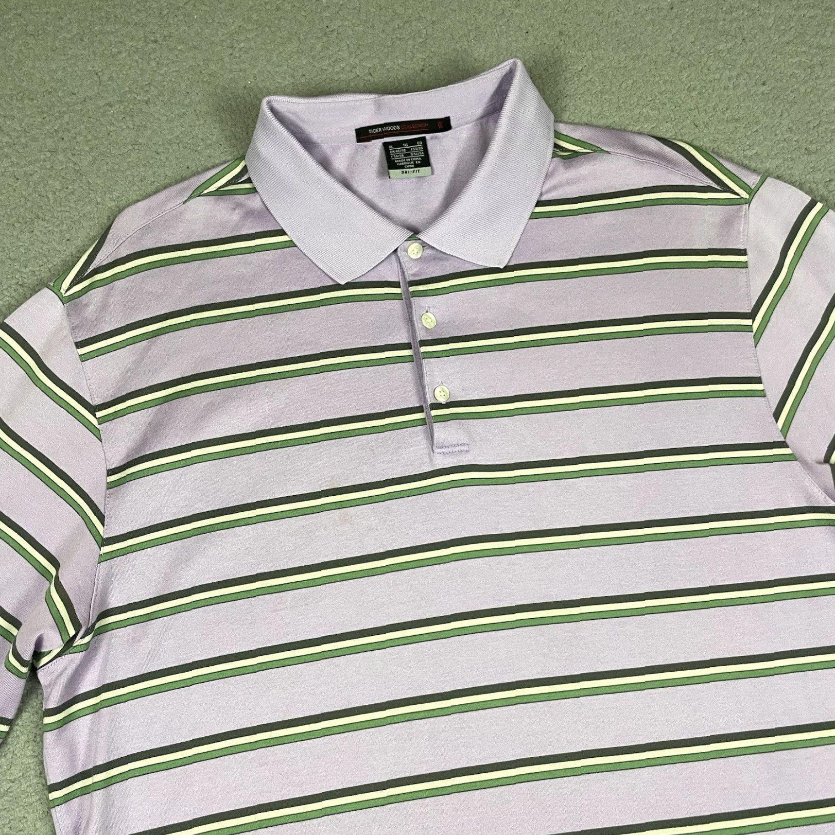 Nike Nike Golf Shirt XL Purple Tiger Woods Polo Dri-Fit Striped Short Sleeve Mens Polo Collection Nike Golf Shirt Veg? Size US XL / EU 56 / 4 - 2 Thumbnail
