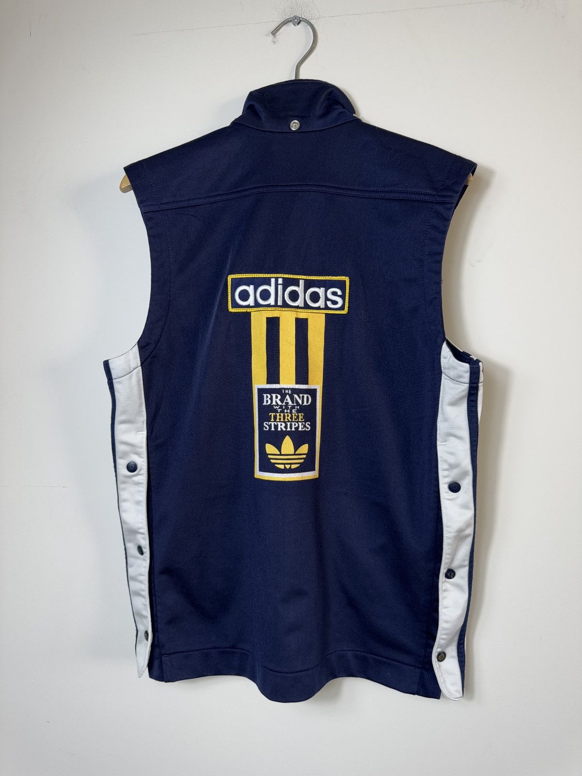 Adidas Vintage Adidas Vest Y2K Navy Blue Trefoil Logo Side Snaps S Size US S / EU 44-46 / 1 - 1 Thumbnail