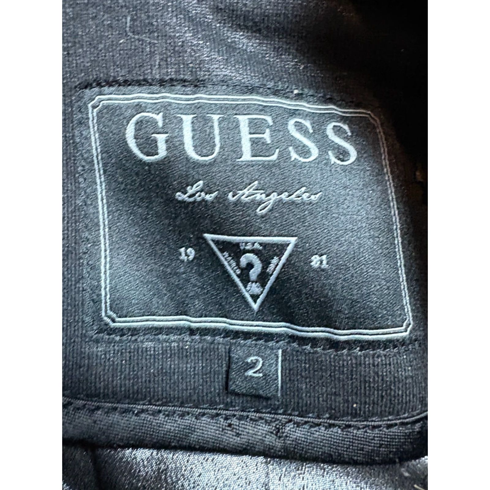 Guess VINTAGE GUESS Blazer Jacket Womens Size 2 Black Metallic Shine One-Button Formal Wear Women Size XS / US 0-2 / IT 36-38 - 2 Thumbnail