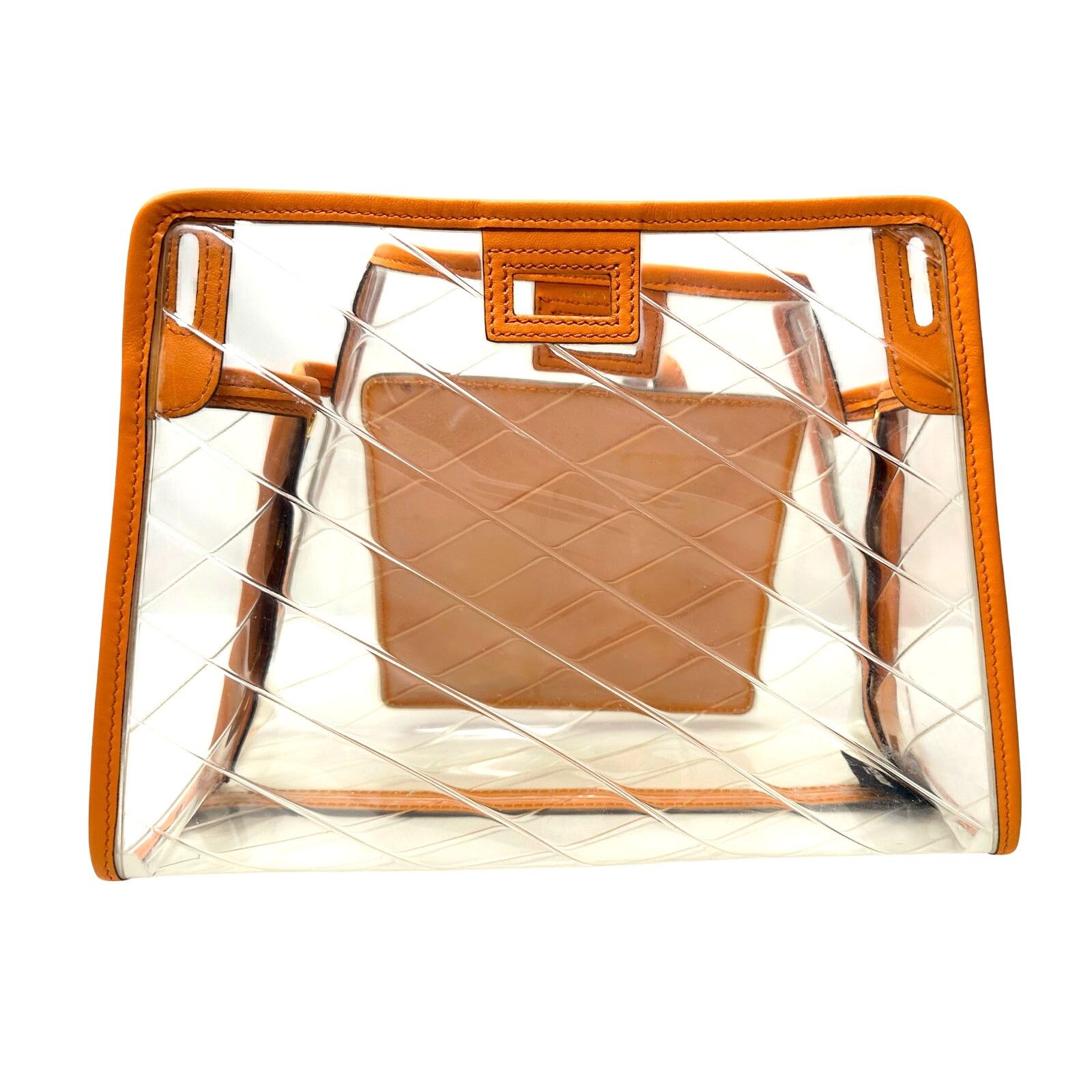 Fendi Fendi Peekaboo Defender PVC Clutch Bag Orange - Small Size ONE SIZE - 3 Thumbnail