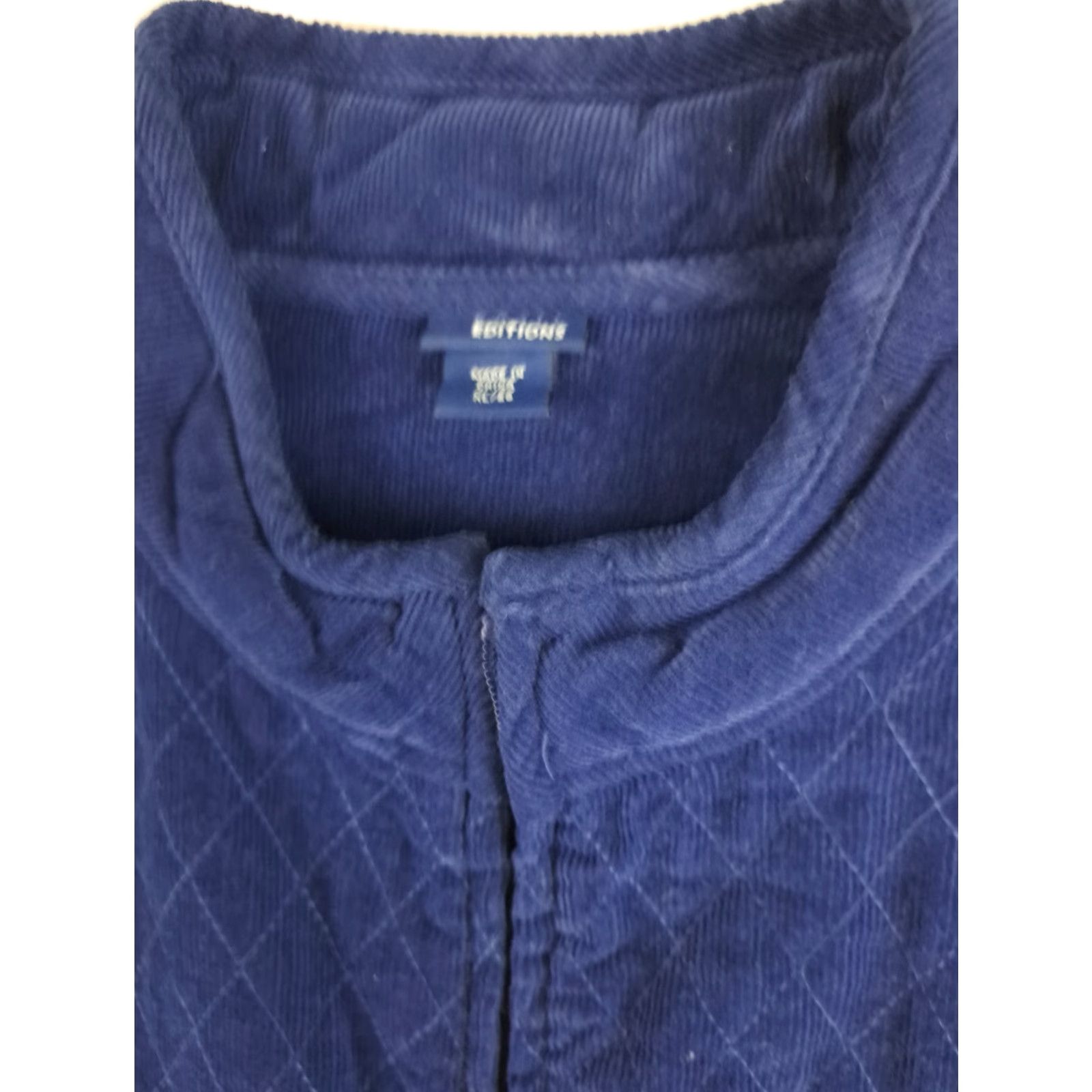 Basic Editions VINTAGE Quilted Blue Cotton Full Zip Outdoor Vest XL Editions Women Size XL / US 12-14 / IT 48-50 - 2 Thumbnail