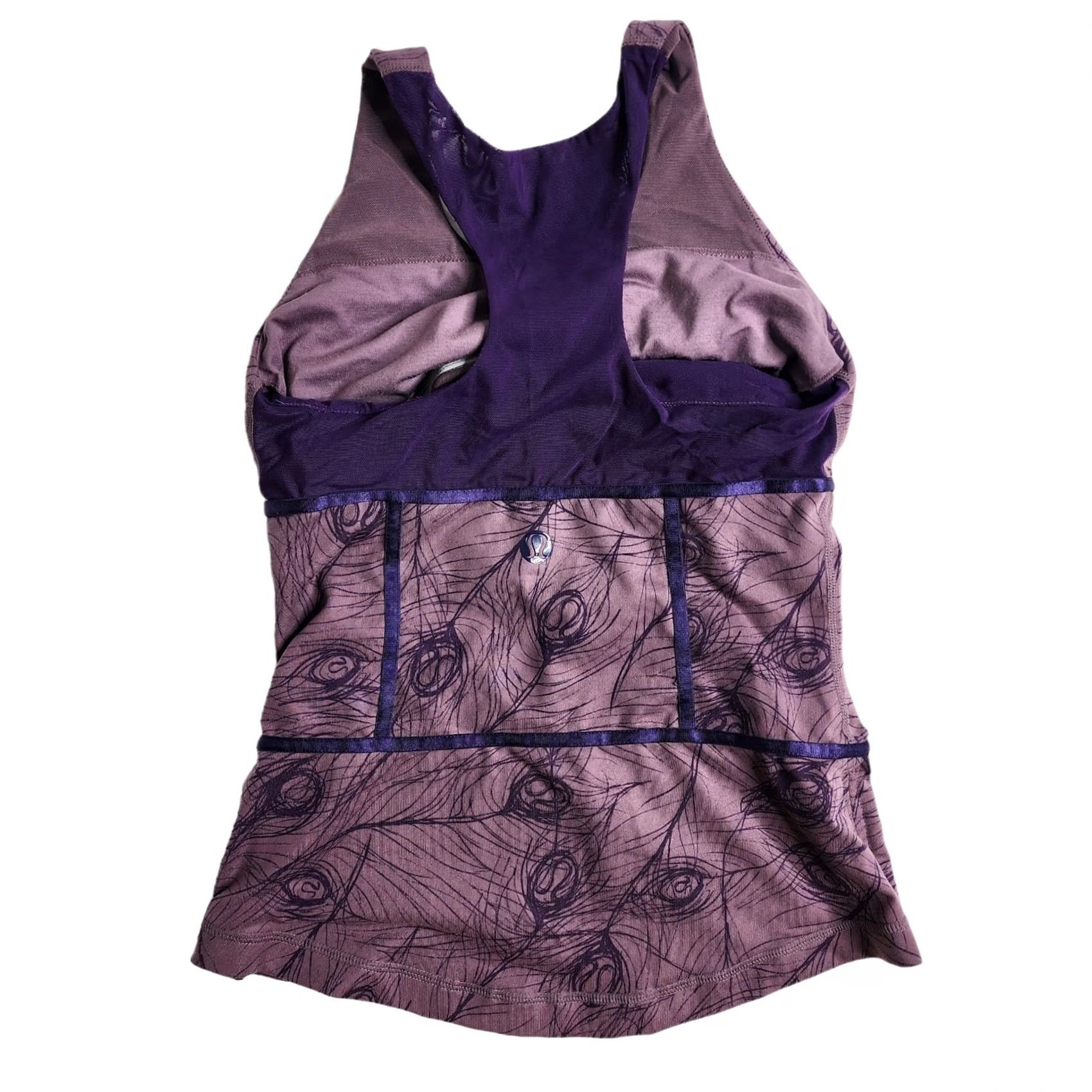 Lululemon Lululemon Sirsa Tank Purple Peacock Racerback Size 6 Built-In Bra Women Activewear Shirt Size ONE SIZE - 2 Thumbnail