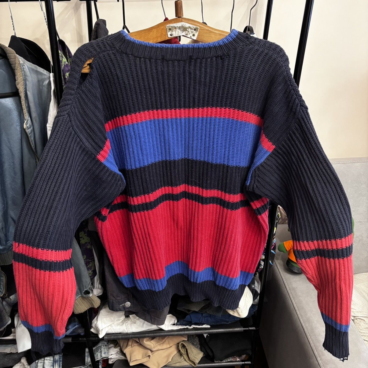 Vintage Last Drop‼️Vintage 80’s Distressed Burberry sweater knit Size US L / EU 52-54 / 3 - 2 Thumbnail