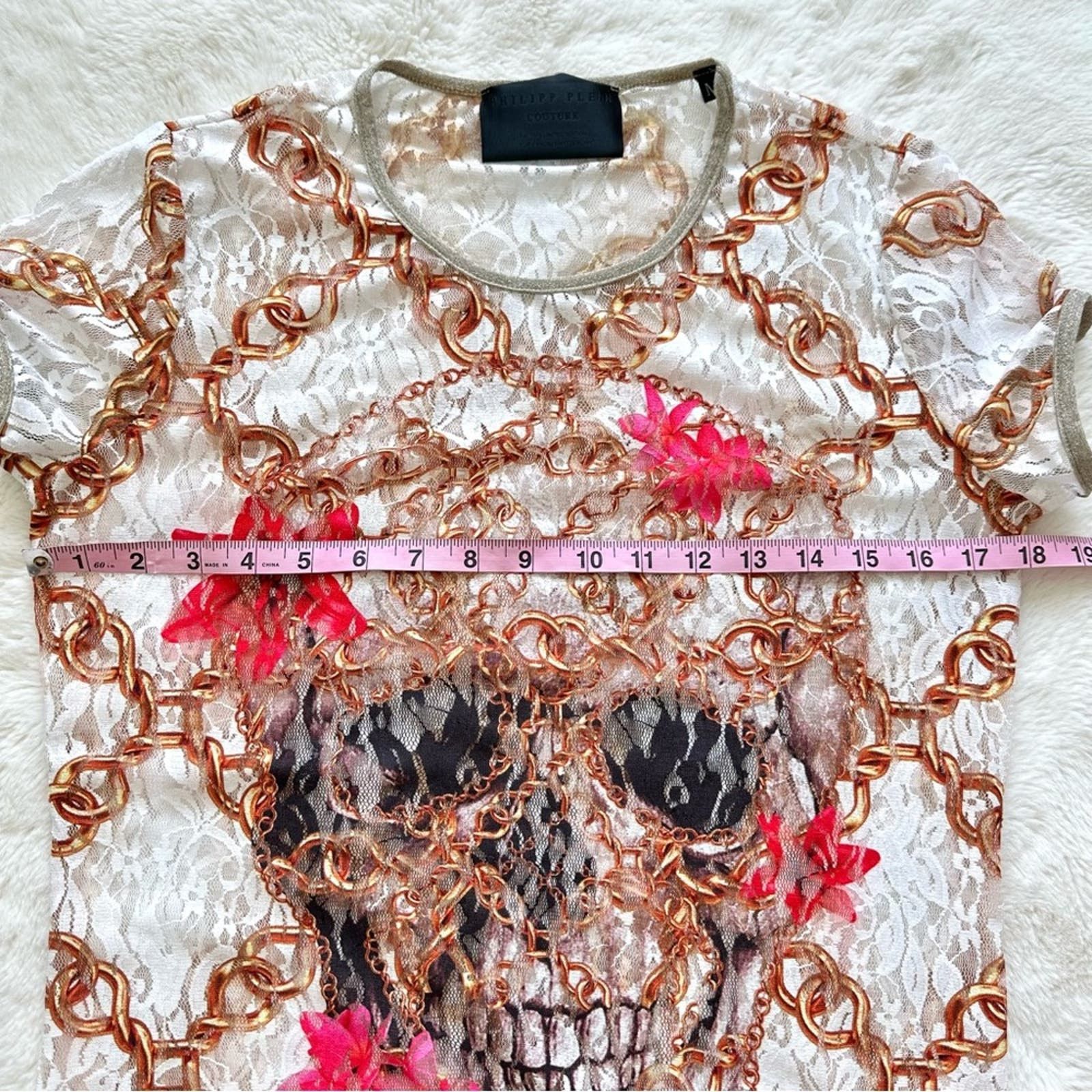 Philipp Plein women sheer top size M Authentic Retail 750$