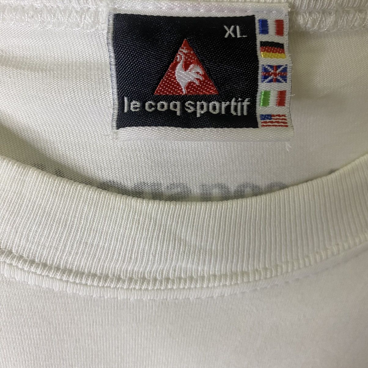 Le Coq Sportif × Vintage Vintage 1990s Lecoq Sportif Big Logo Tee Size US XL / EU 56 / 4 - 3 Thumbnail
