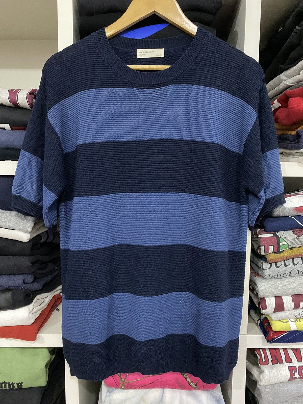 Japanese Brand Back Number Stripe Tee Size US M / EU 48-50 / 2 - 2 Thumbnail
