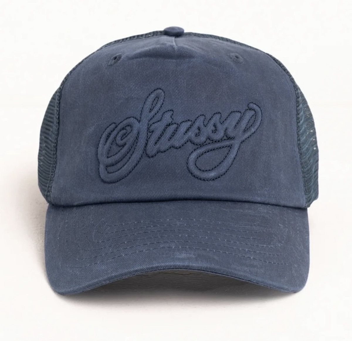 Stussy Stussy waxed canvas trucker hat dyed navy Size ONE SIZE - 1 Thumbnail