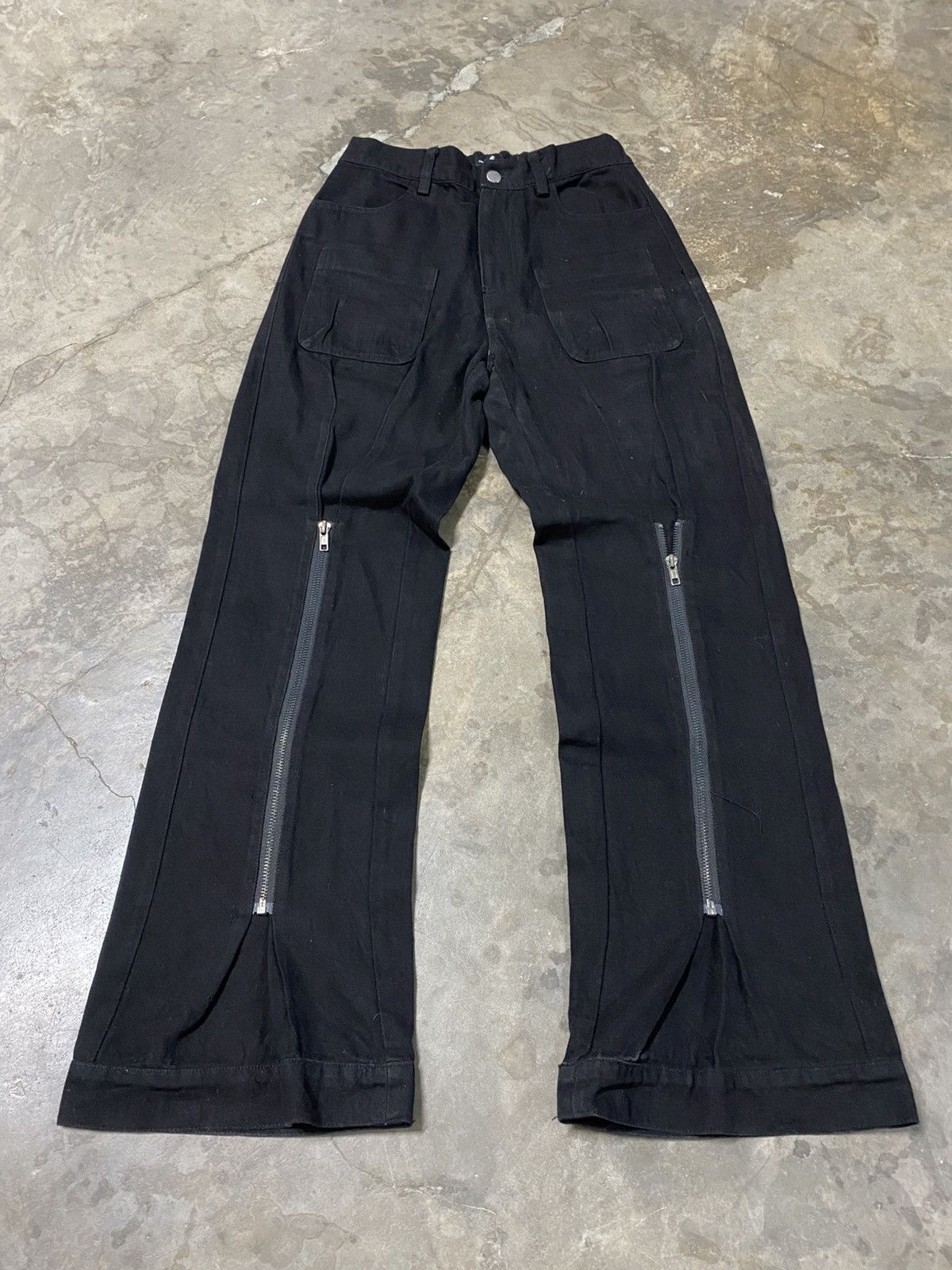 Japanese Brand Baggy Flare Nier Clothing Front Zip Up p181 Size US 28 / EU 44 - 4 Thumbnail