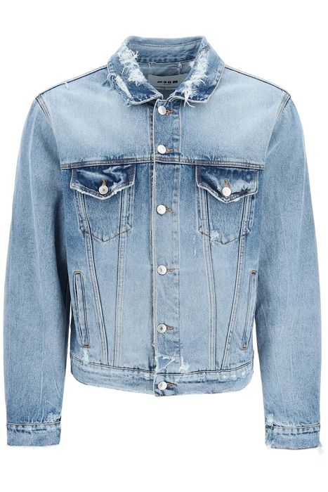 MSGM Msgm distressed denim jacket | Grailed